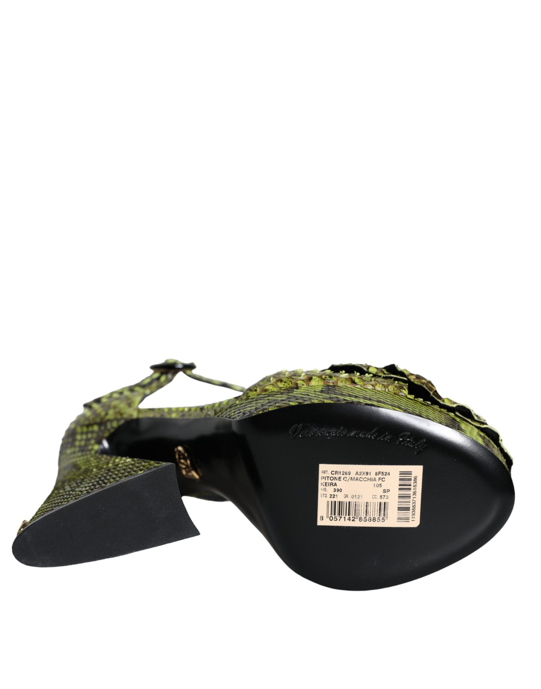 Dolce & Gabbana Green Exotic Leather Ankle Strap Heels Sandals Shoes | Regal Royce