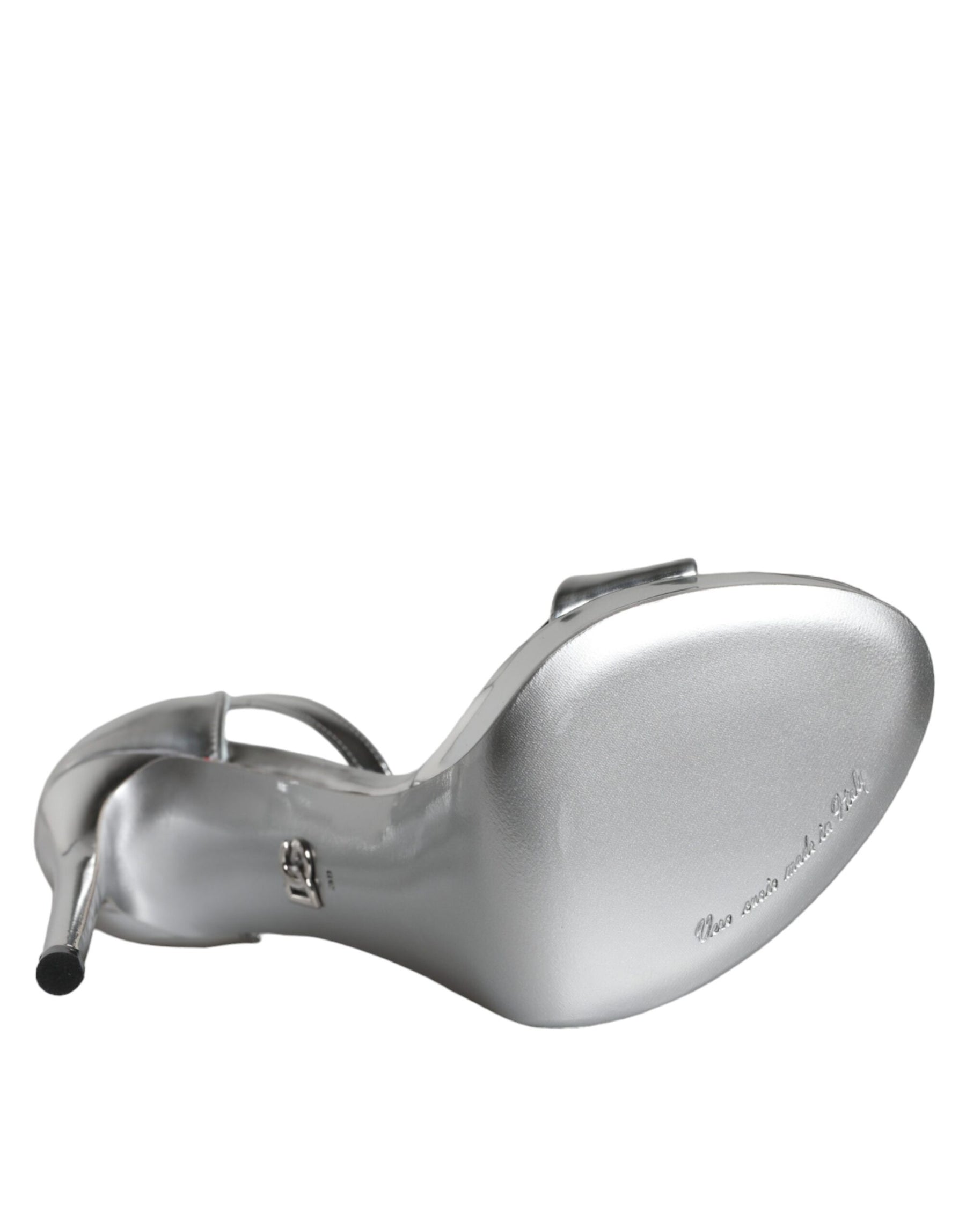 Dolce & Gabbana Silver KEIRA Heels Ankle Strap Sandals Shoes | Regal Royce