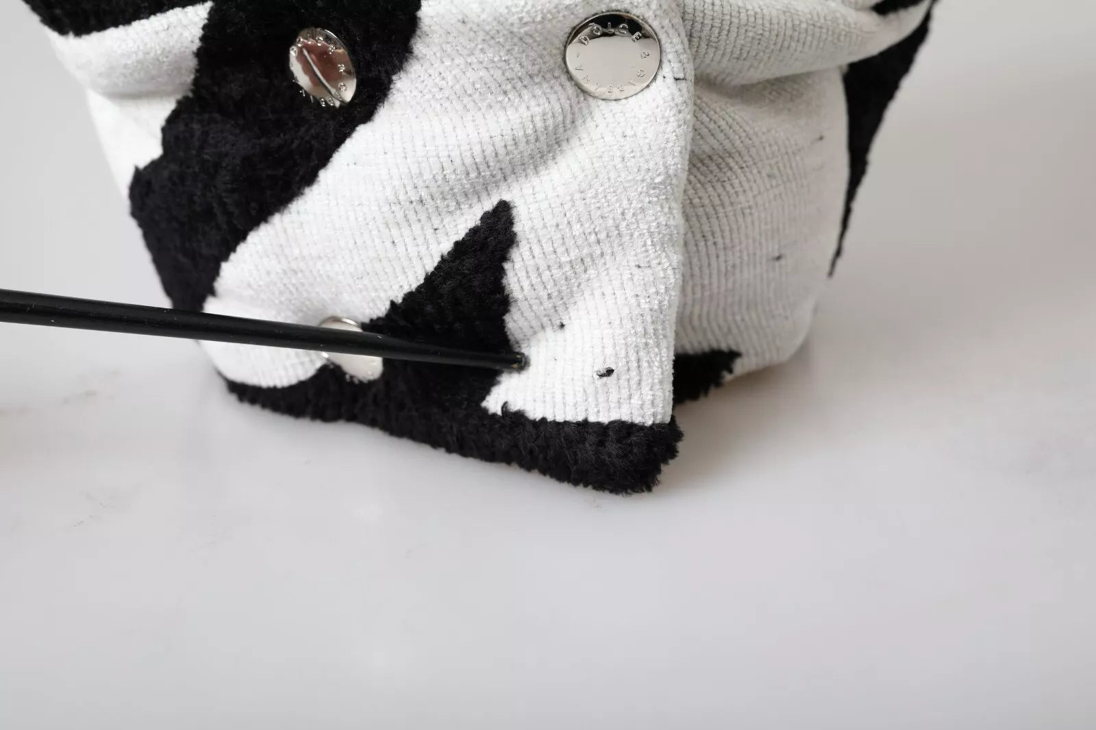 Dolce & Gabbana Black White Wool Whole Head Wrap Hat | Regal Royce
