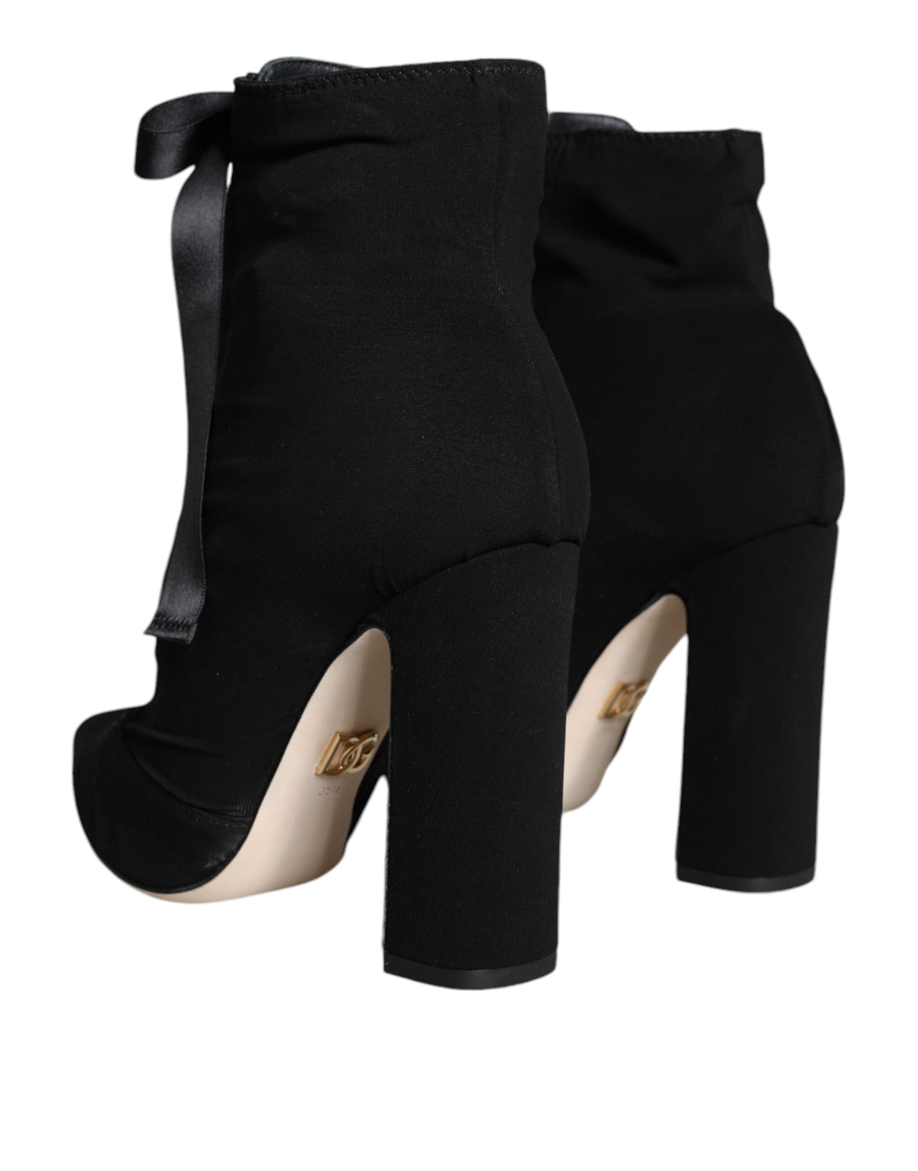 Dolce & Gabbana Black Jersey Stretch Ankle Booties Shoes | Regal Royce
