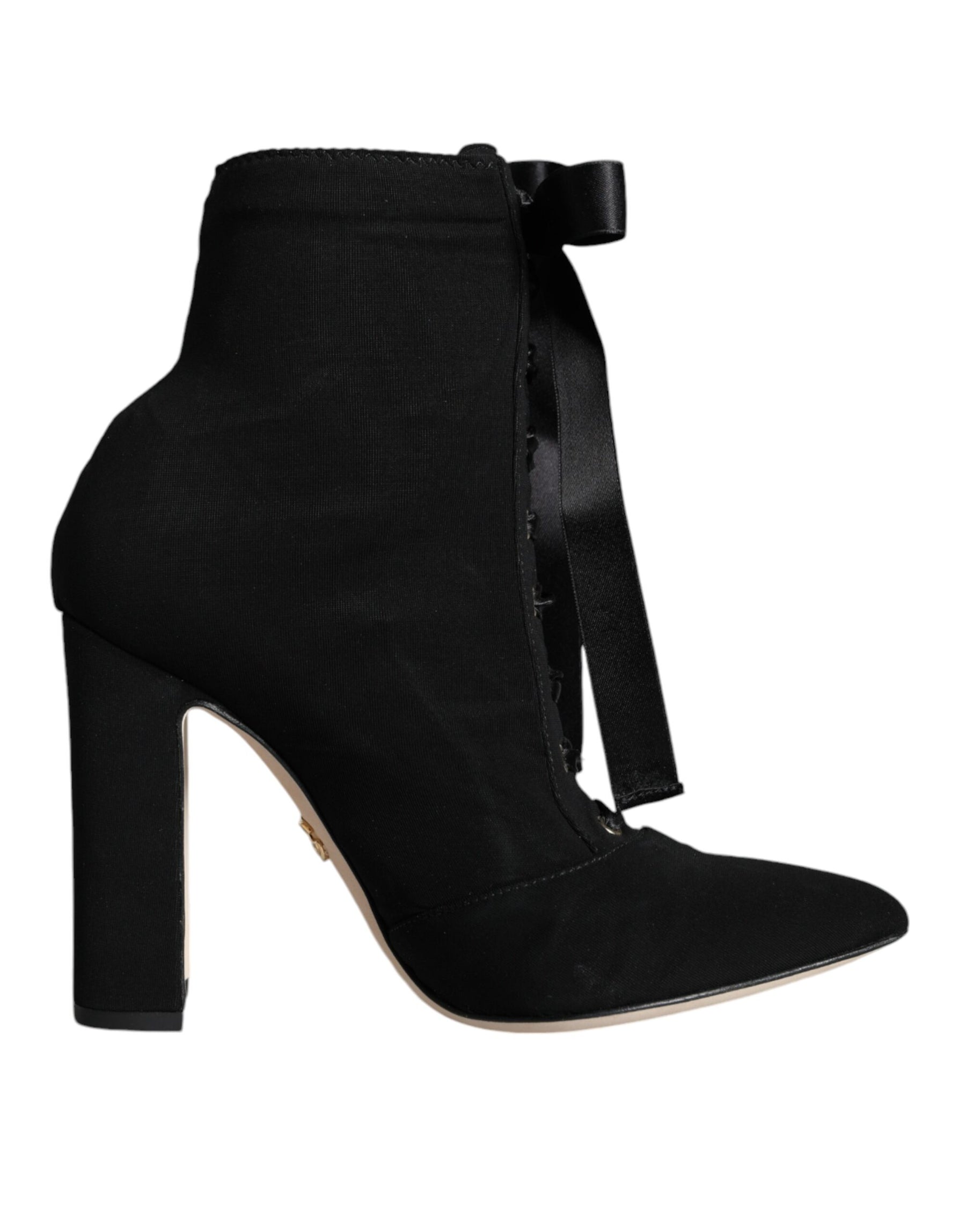 Dolce & Gabbana Black Jersey Stretch Ankle Booties Shoes | Regal Royce