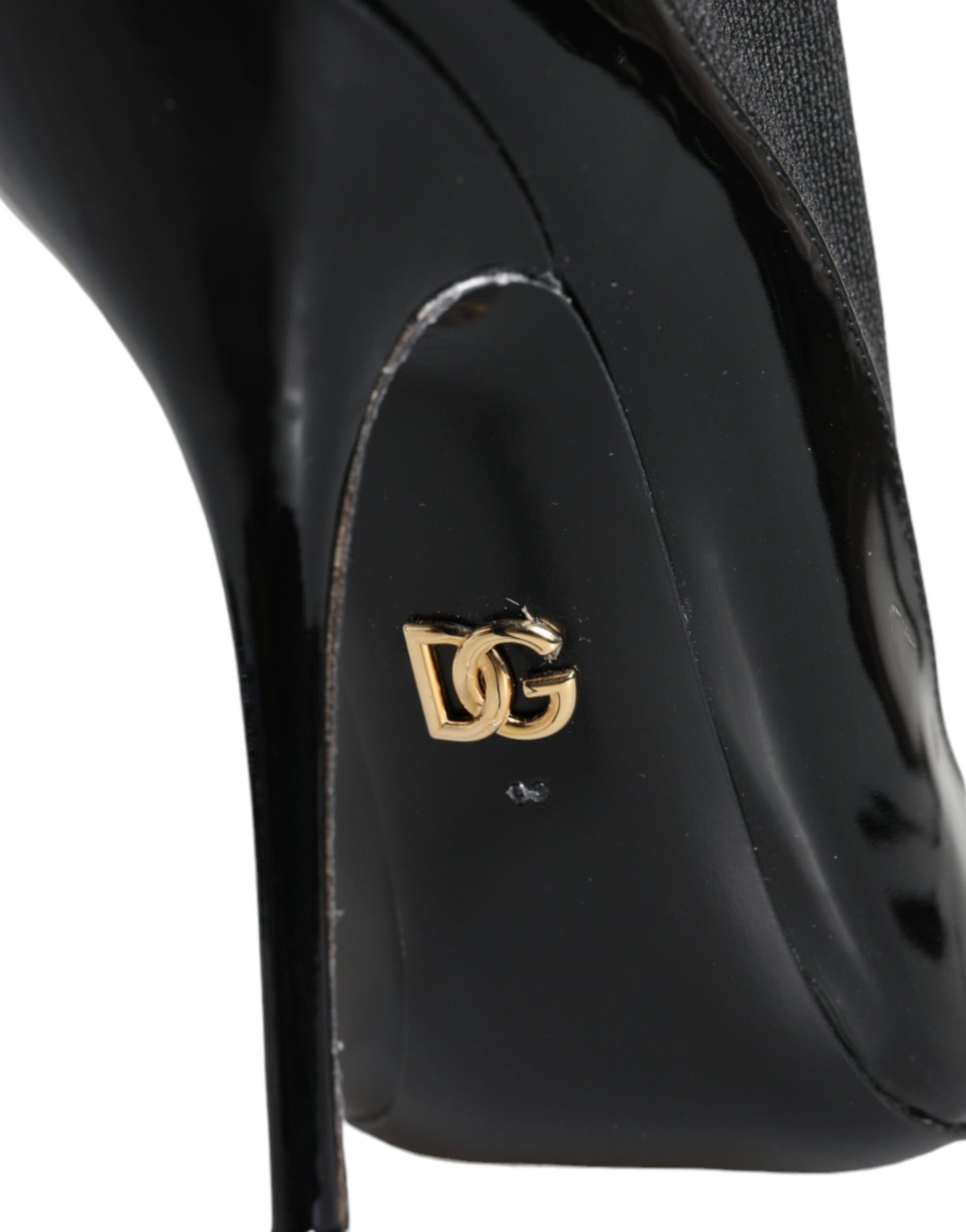 Dolce & Gabbana Black Leather Stilettos Booties Socks Shoes | Regal Royce