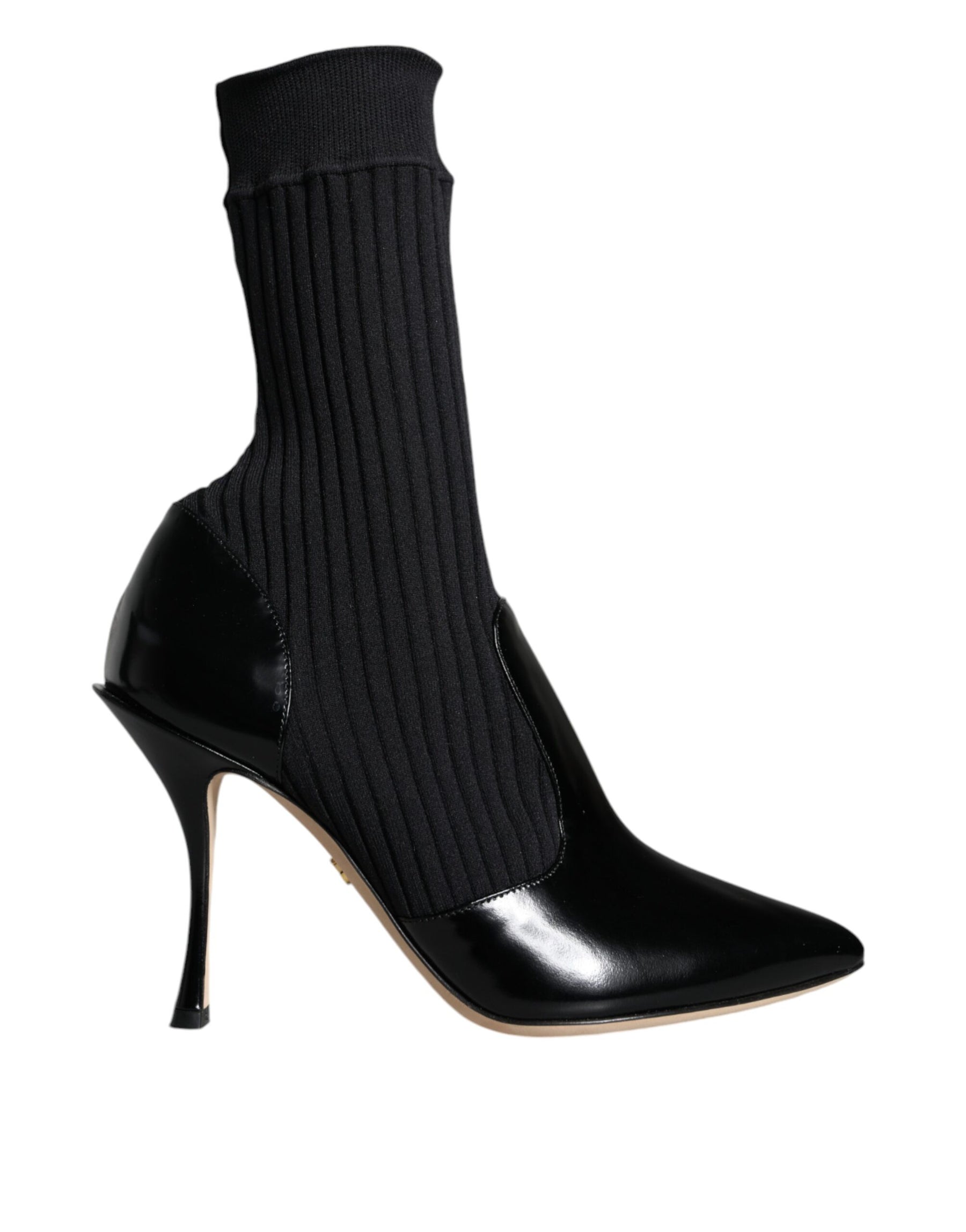 Dolce & Gabbana Black Stretch Stilettos Booties Socks Shoes | Regal Royce