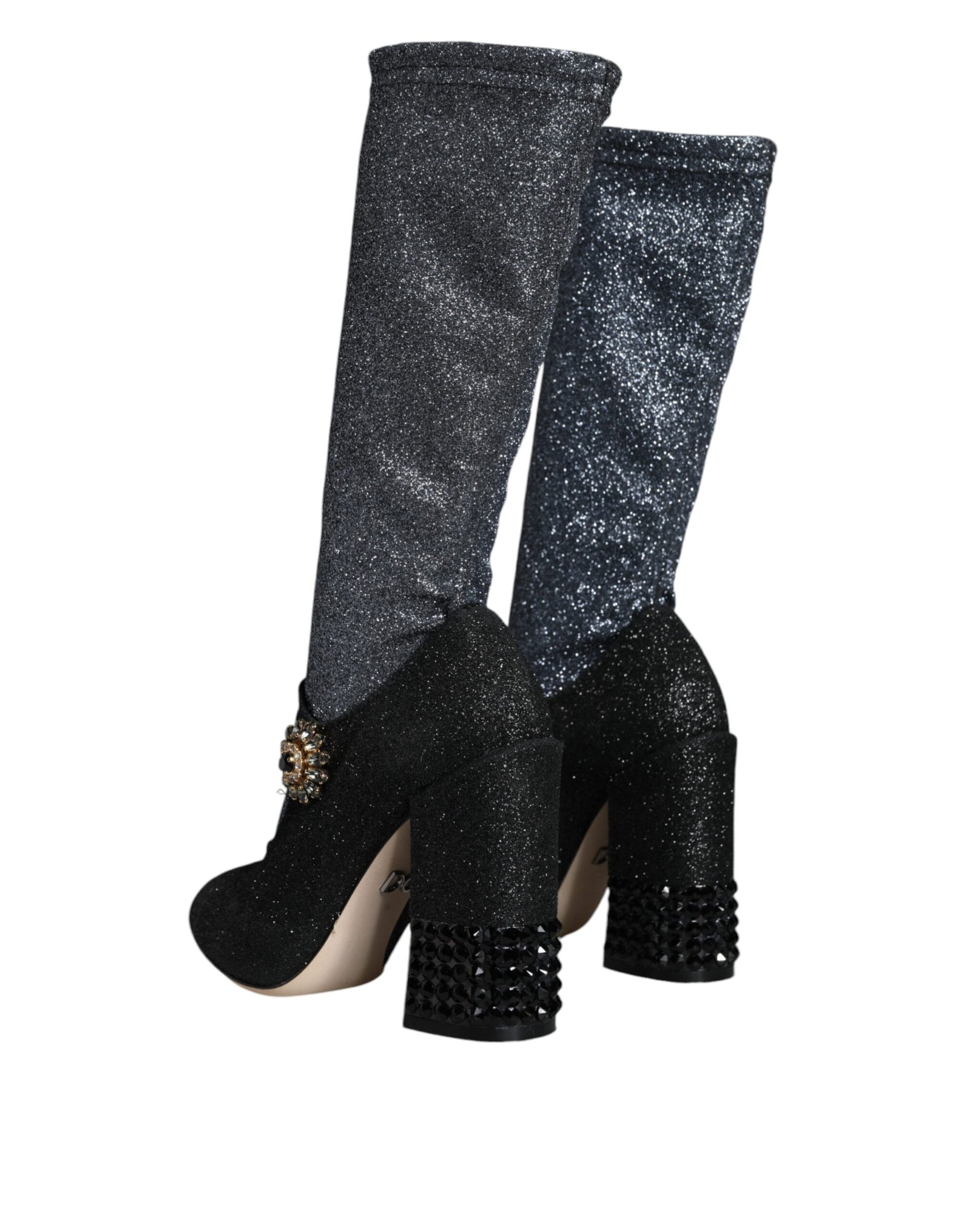 Dolce & Gabbana Black Crystal Mary Janes Booties Shoes | Regal Royce