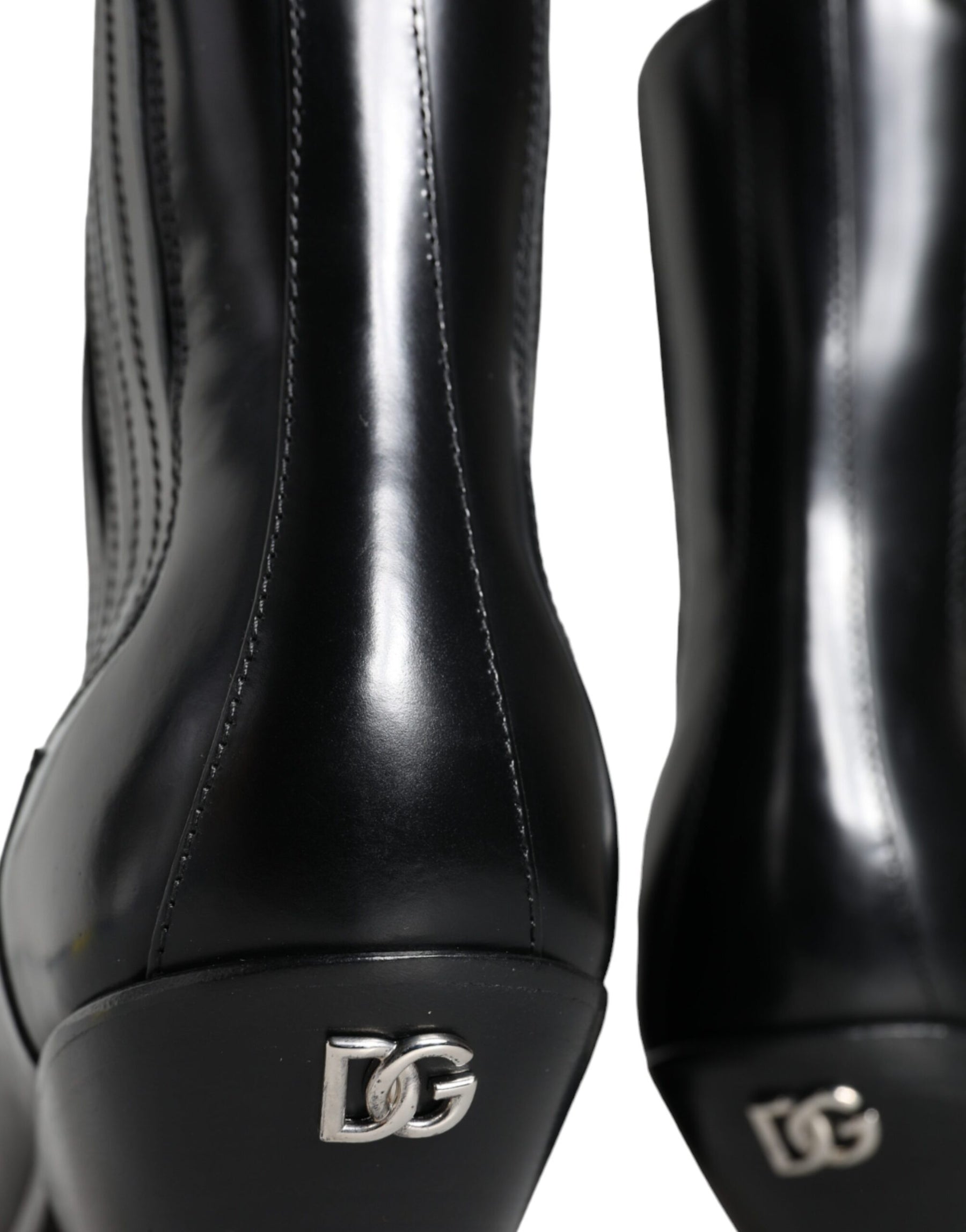Dolce & Gabbana Black Leather Ankle Boots Booties Shoes | Regal Royce