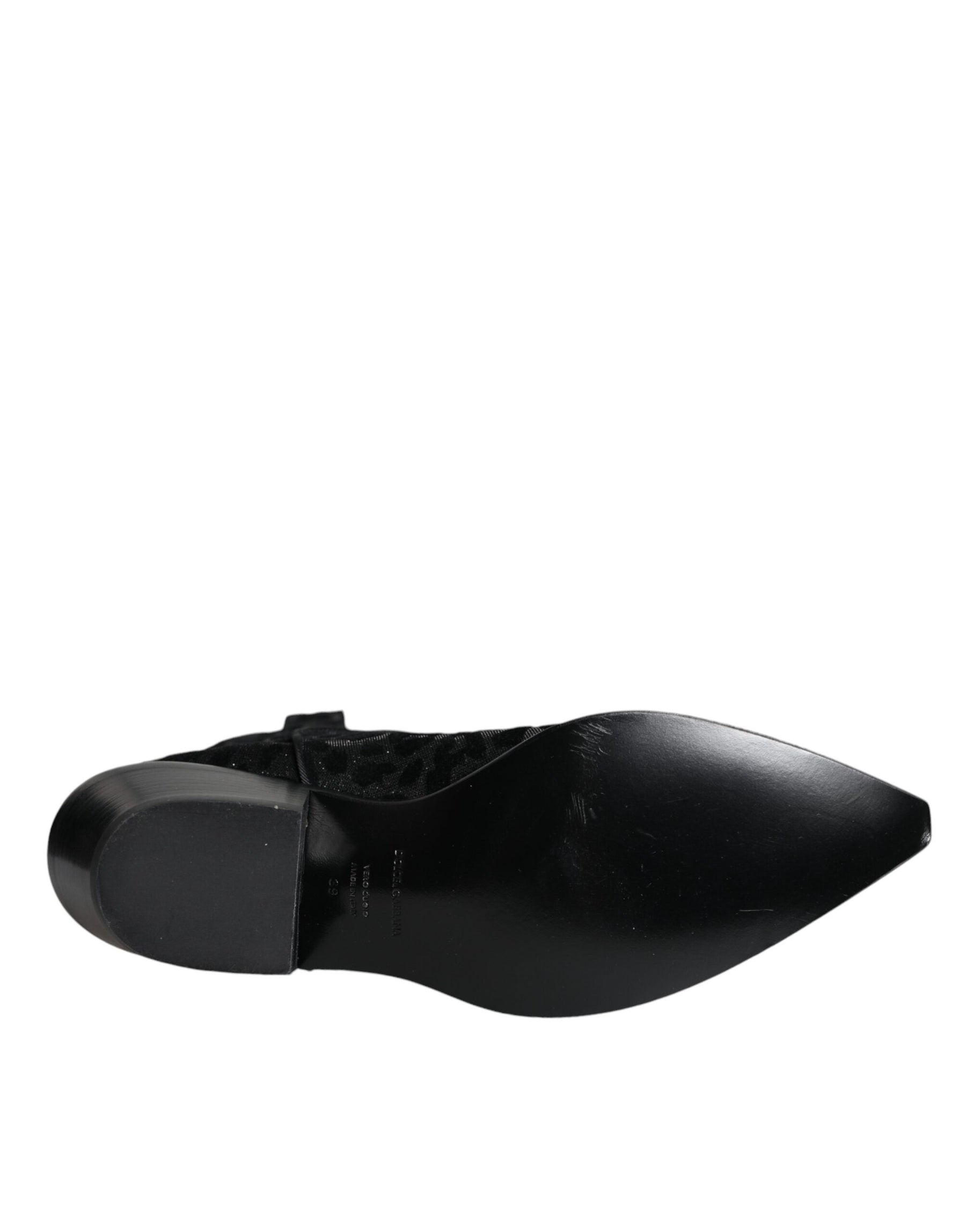 Dolce & Gabbana Black Gray Leopard Cowboy Boots Shoes | Regal Royce
