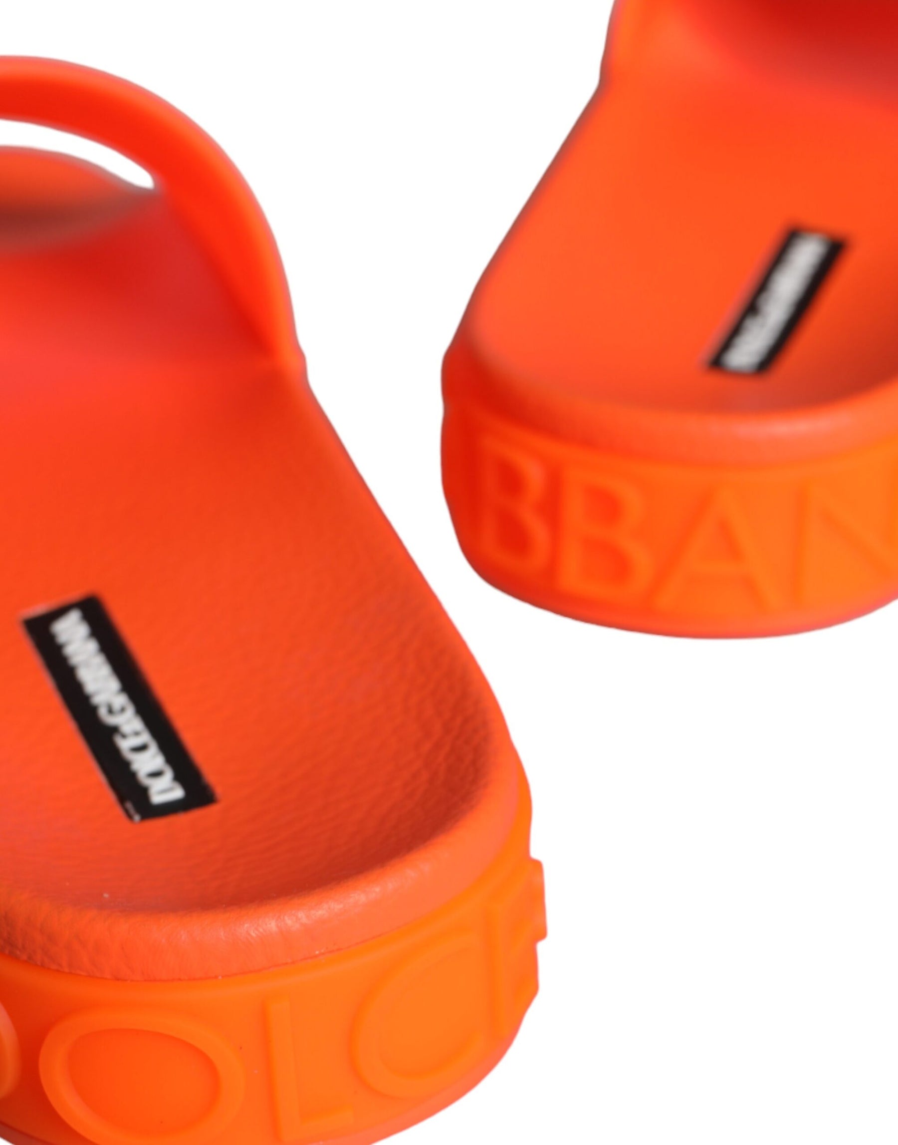 Dolce & Gabbana Orange Rubber Slides Sandals Beachwear Shoes | Regal Royce