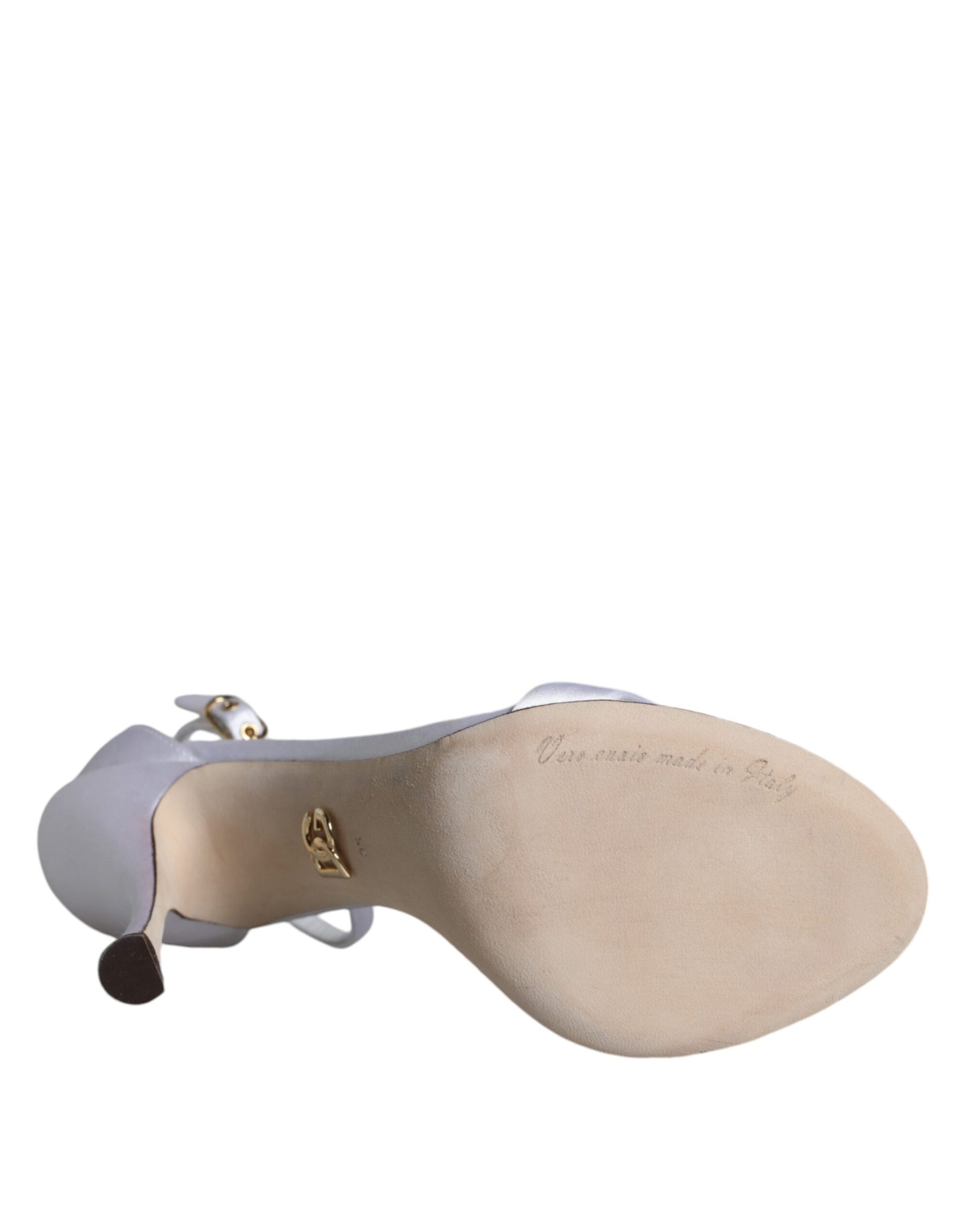 Dolce & Gabbana White KEIRA Heels Ankle Strap Sandals Shoes | Regal Royce