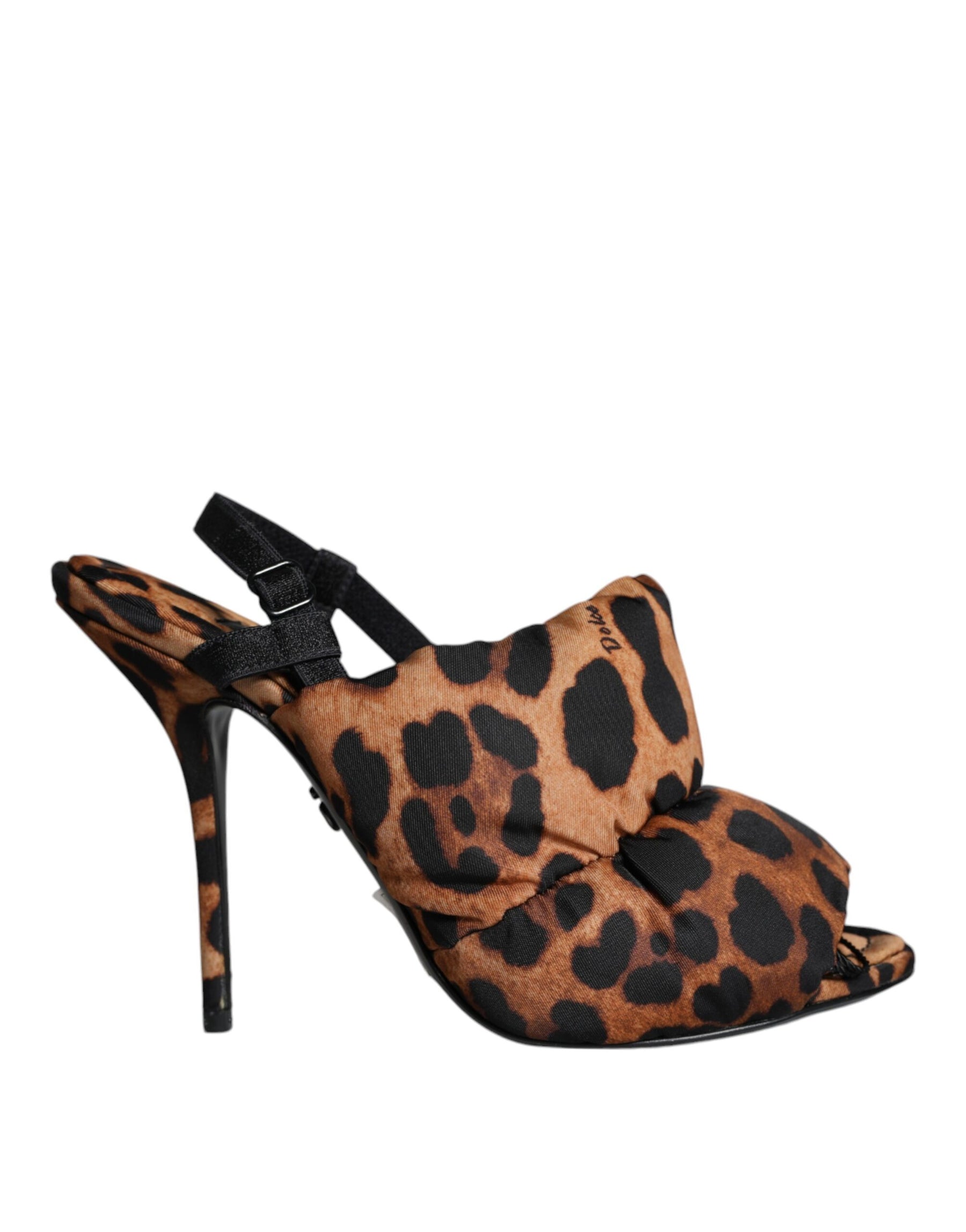 Dolce & Gabbana Brown Leopard Keira Slingback Sandals Shoes | Regal Royce