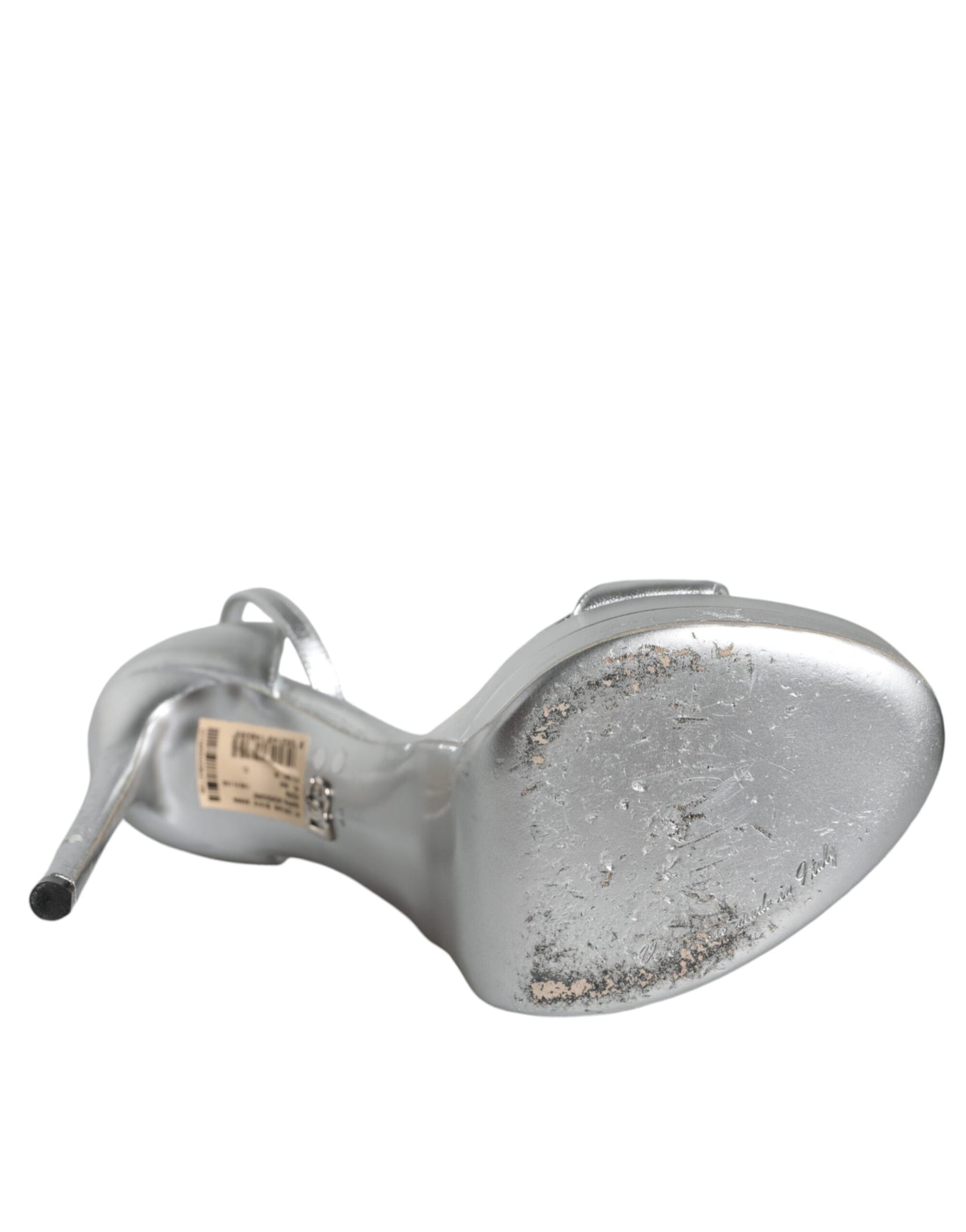 Dolce & Gabbana Silver KEIRA Heels Ankle Strap Sandals Shoes | Regal Royce