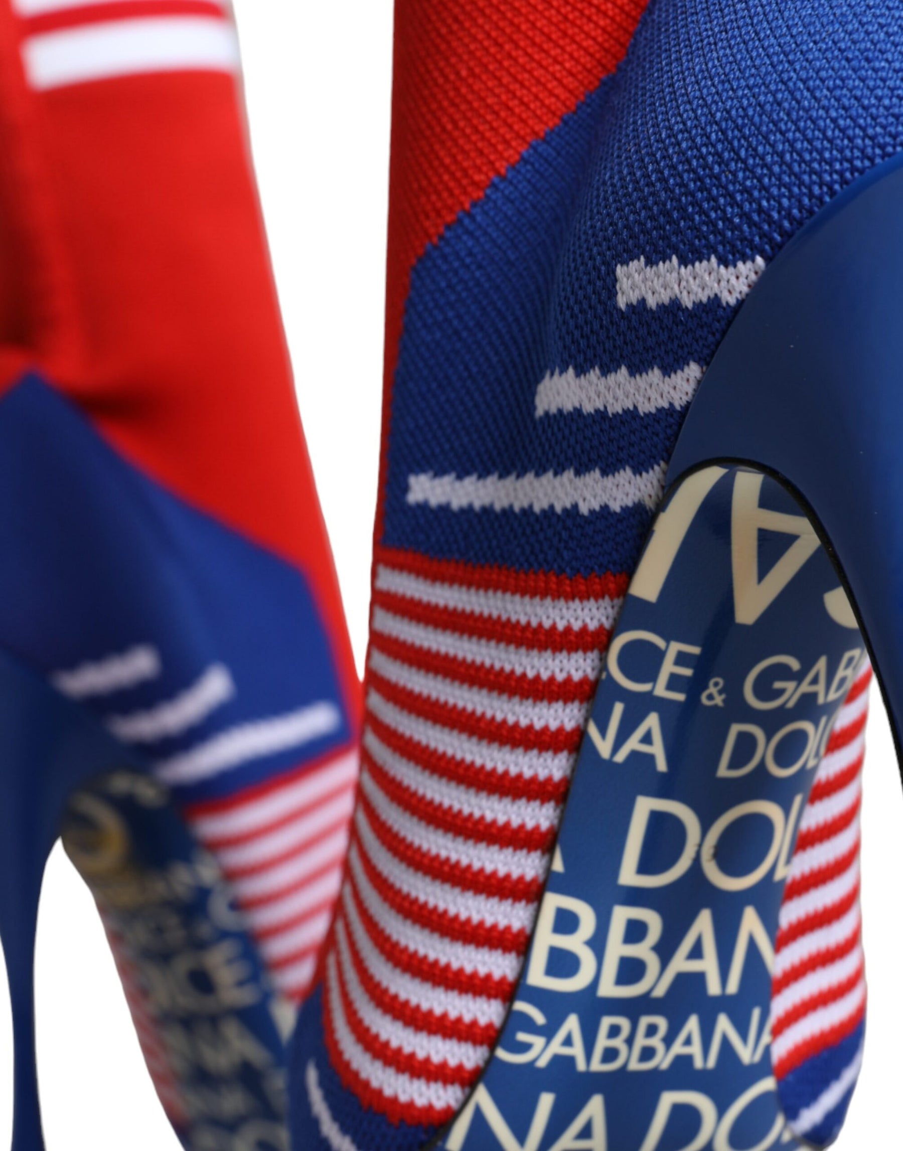 Dolce & Gabbana Red Blue Stretch Sock Style Ankle Boots Logo Shoes | Regal Royce