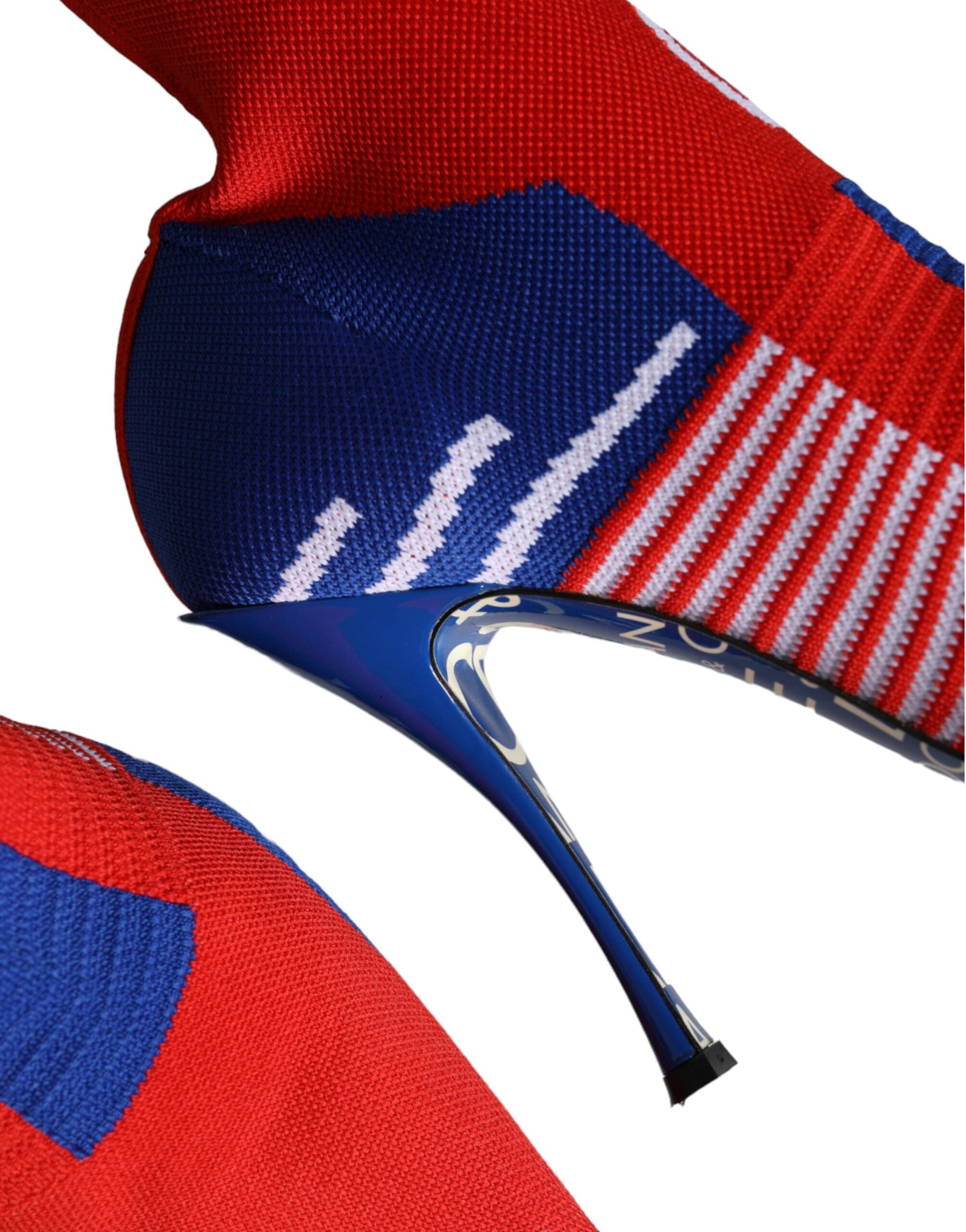Dolce & Gabbana Red Blue Stretch Sock Style Ankle Boots Logo Shoes | Regal Royce