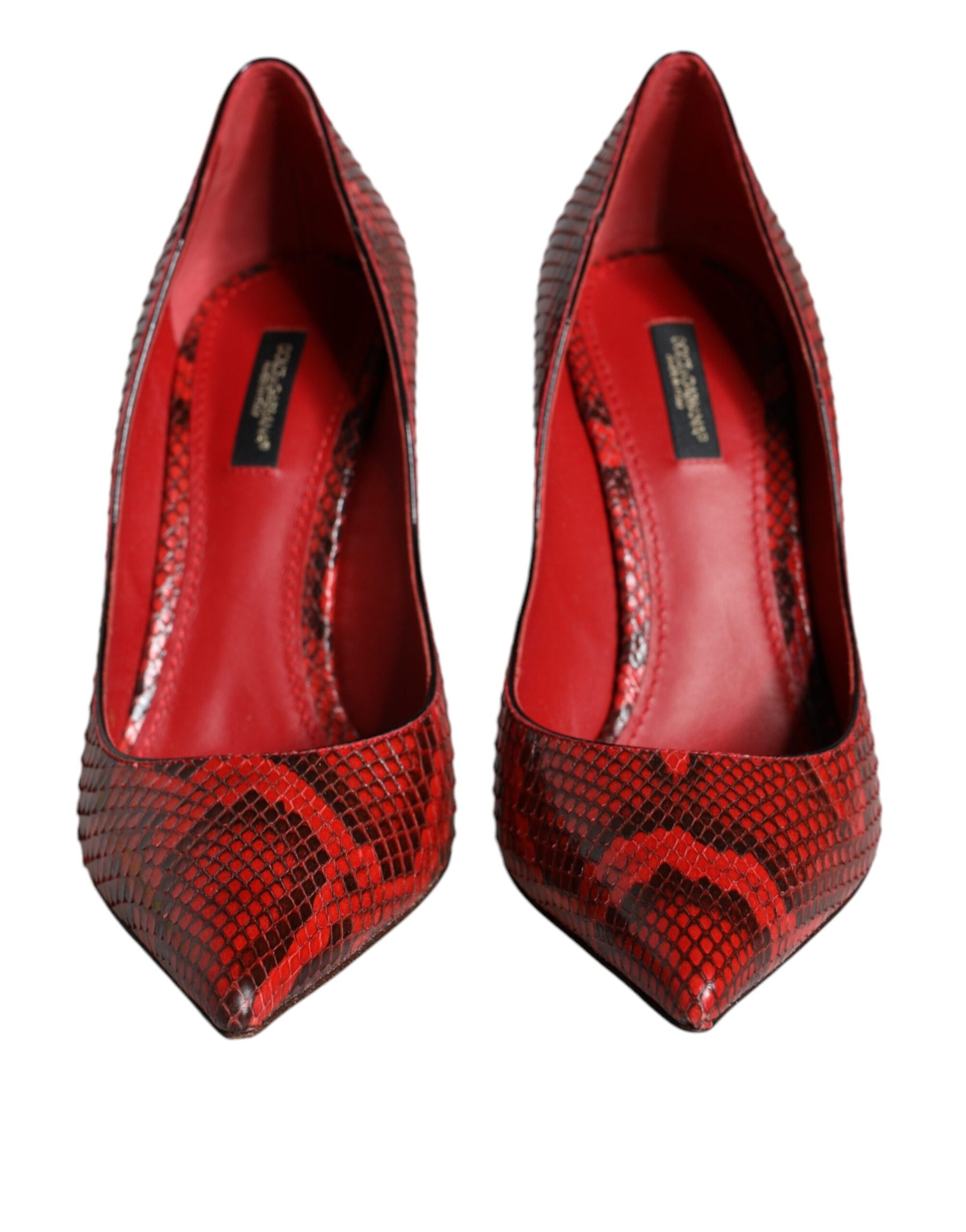 Dolce & Gabbana Red Leather Stiletto High Heels Pumps Shoes | Regal Royce