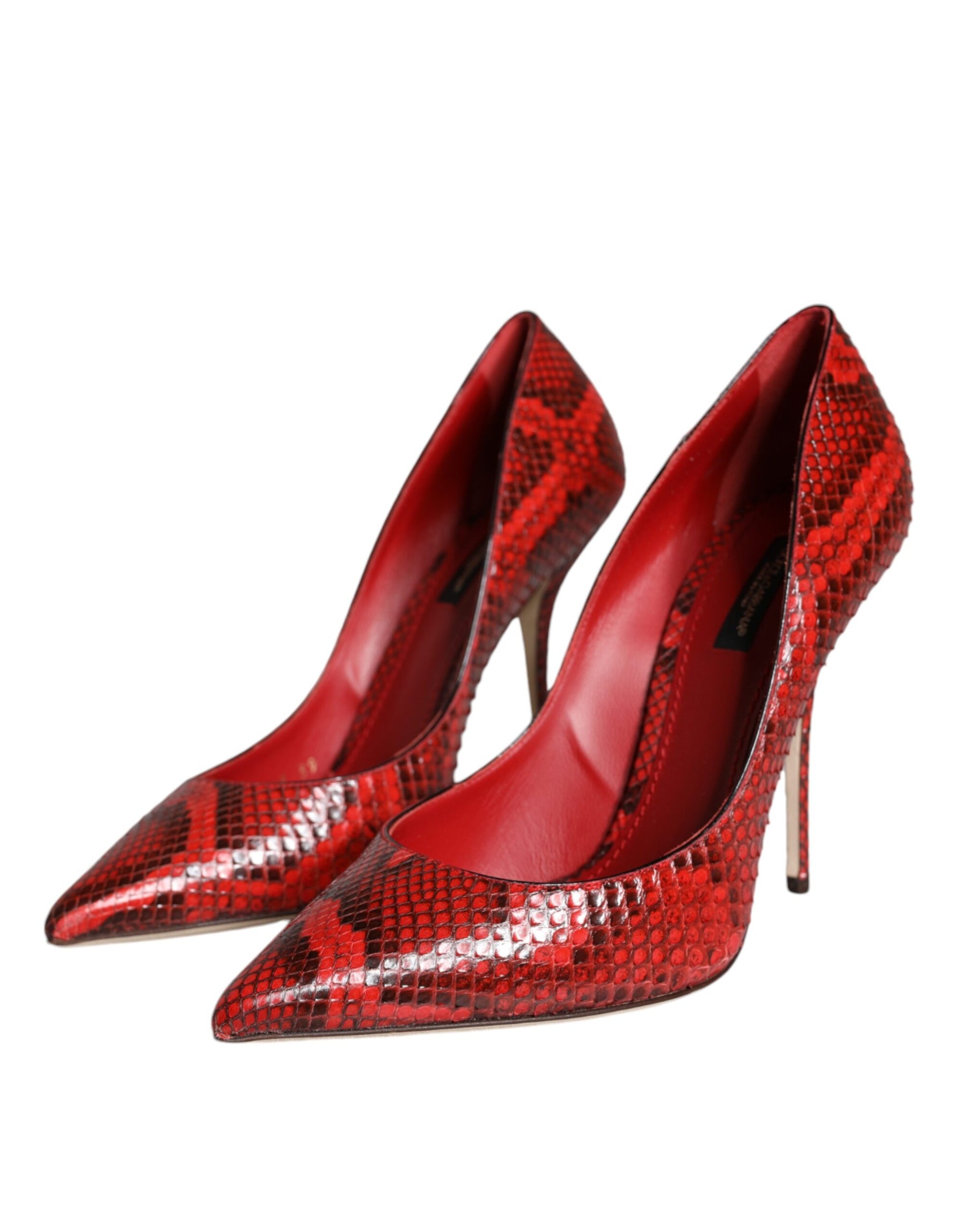 Dolce & Gabbana Red Leather Stiletto High Heels Pumps Shoes | Regal Royce