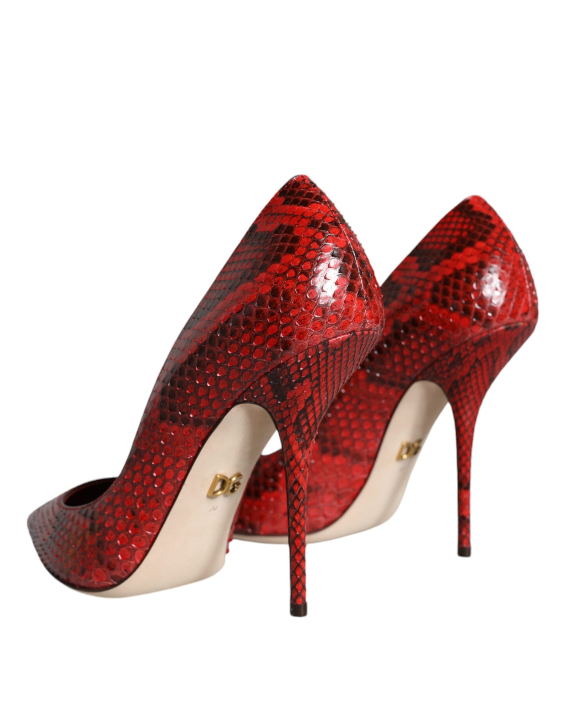 Dolce & Gabbana Red Leather Stiletto High Heels Pumps Shoes | Regal Royce