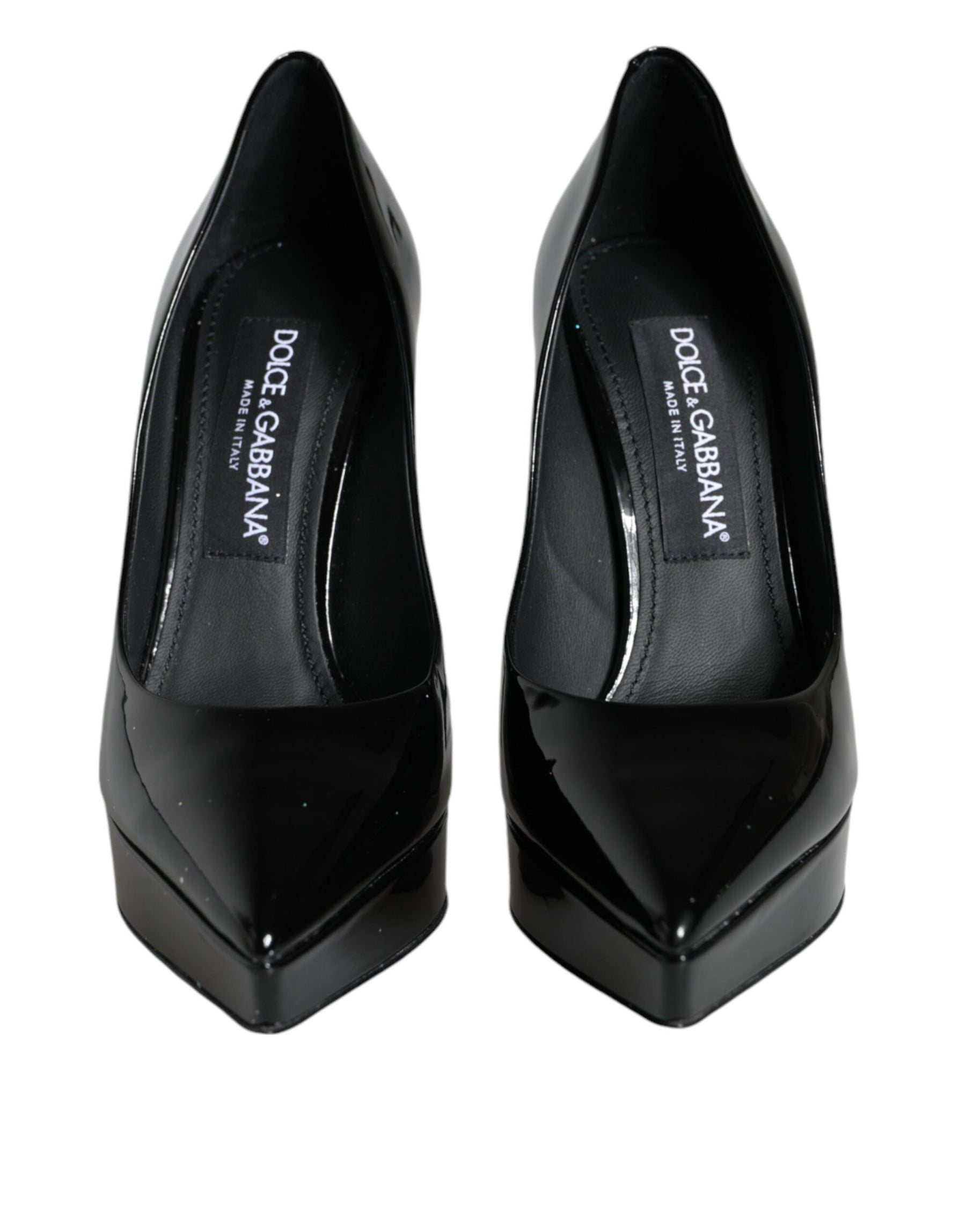 Dolce & Gabbana Black Leather Platform Heels Pumps Shoes | Regal Royce
