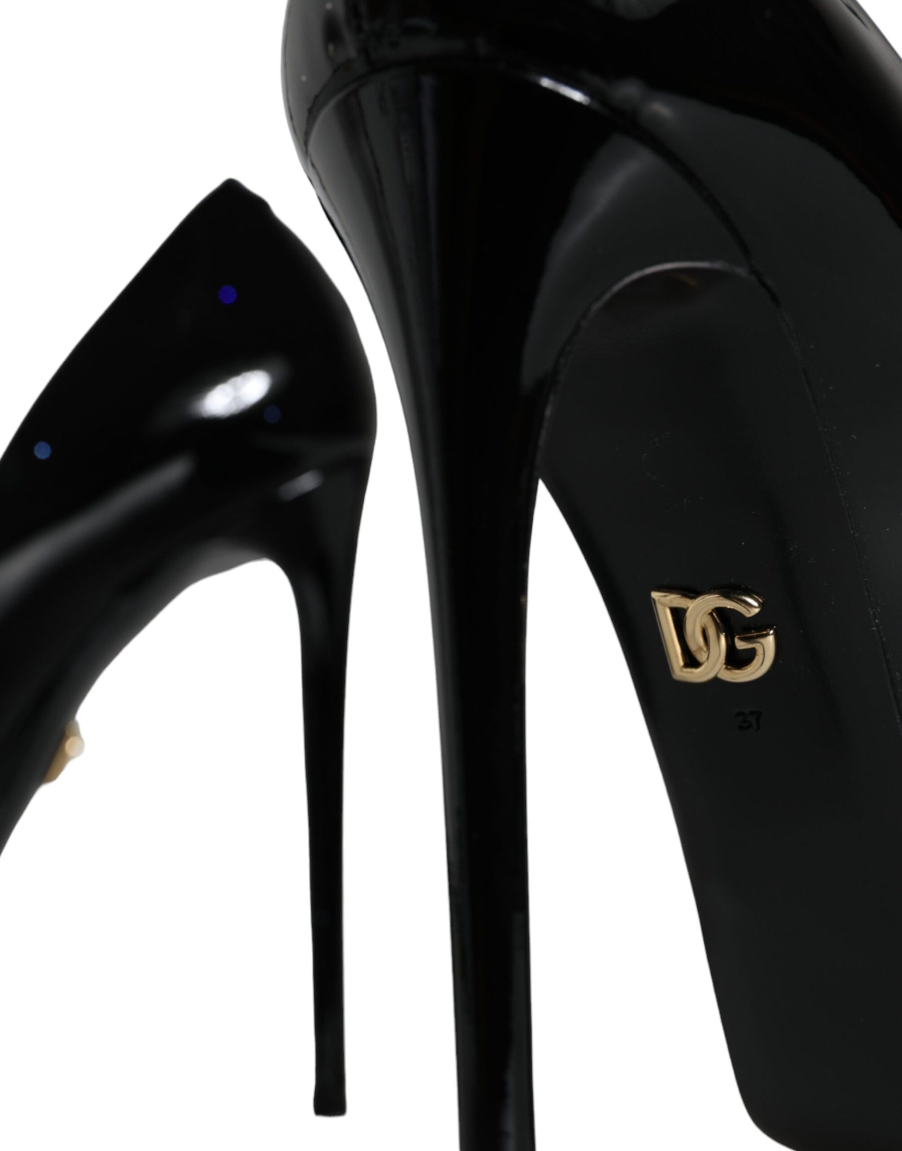 Dolce & Gabbana Black Leather Platform Heels Pumps Shoes | Regal Royce