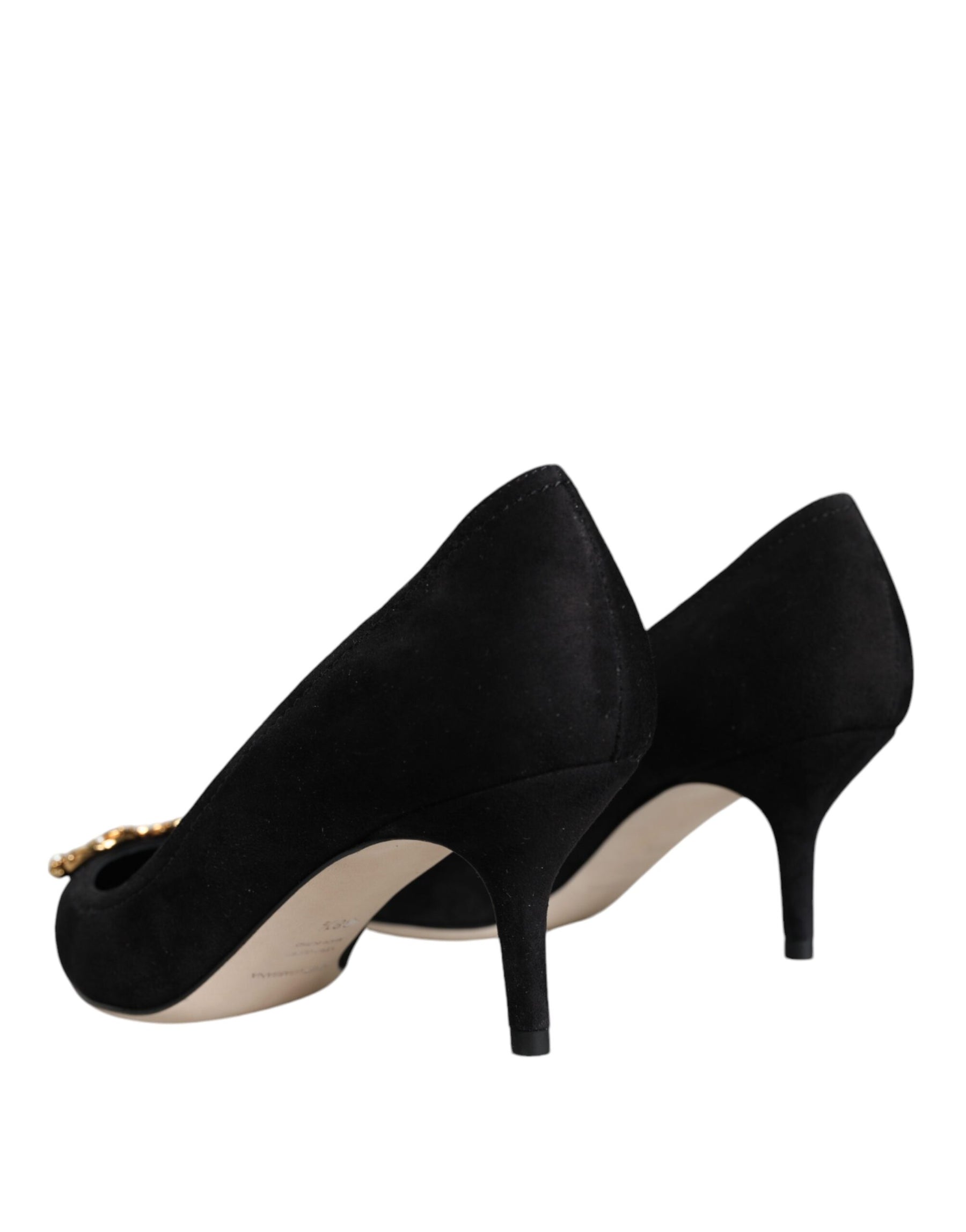 Dolce & Gabbana Black Amore Suede Bellucci Heels Pumps Shoes | Regal Royce