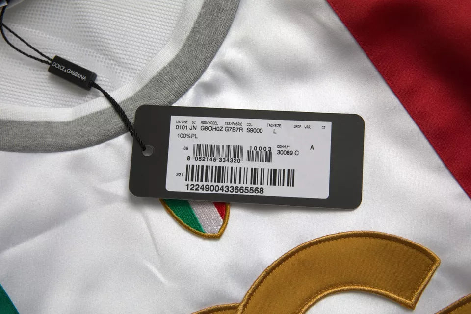 Dolce & Gabbana White Green Sleeveless Top Italian Flag Basket T-shirt | Regal Royce