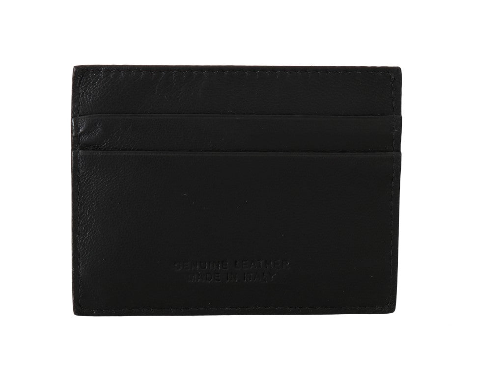 Billionaire Italian Couture Black Leather Cardholder Wallet | Regal Royce