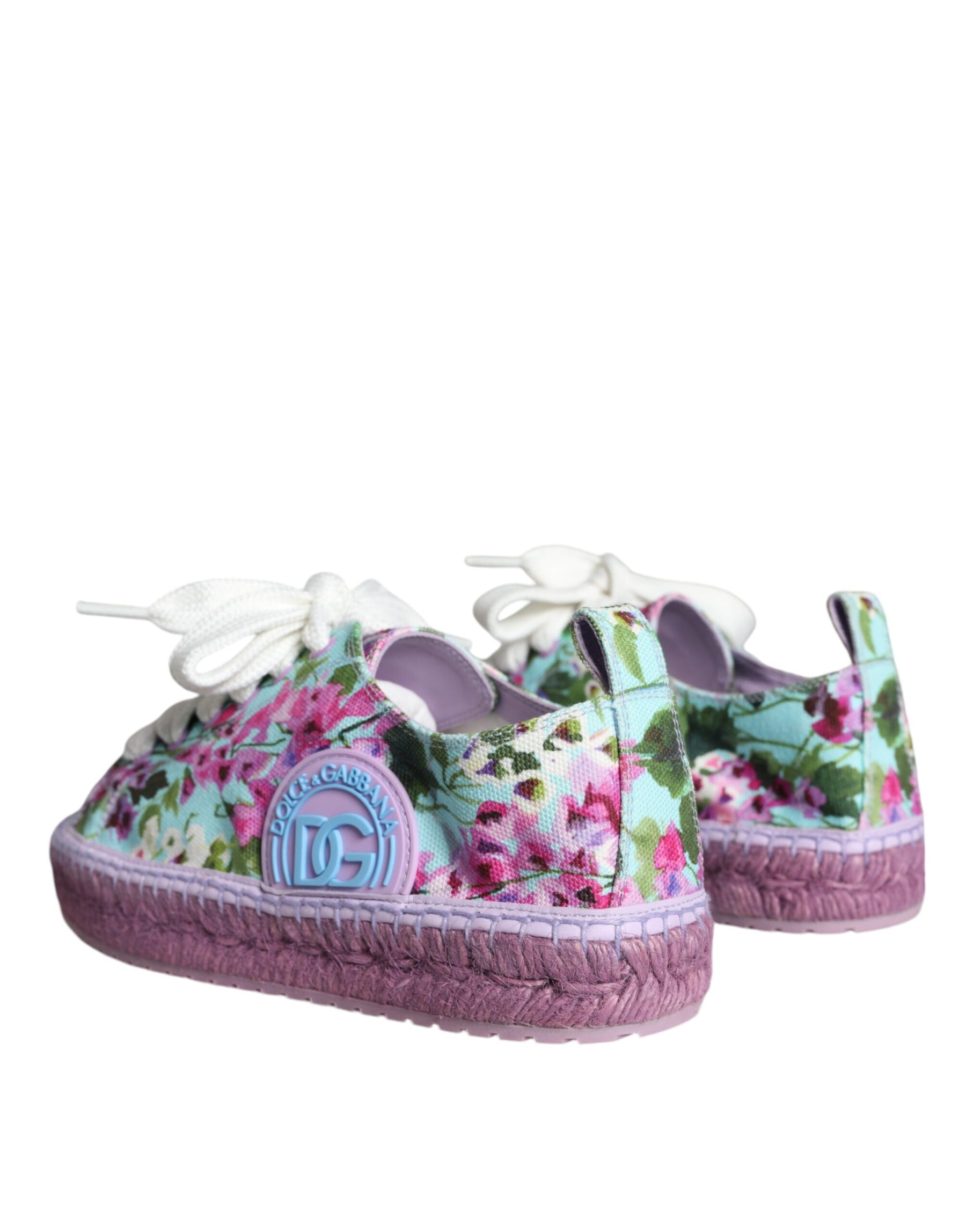 Dolce & Gabbana Multicolor Canvas Floral Espadrilles Sneakers Shoes | Regal Royce