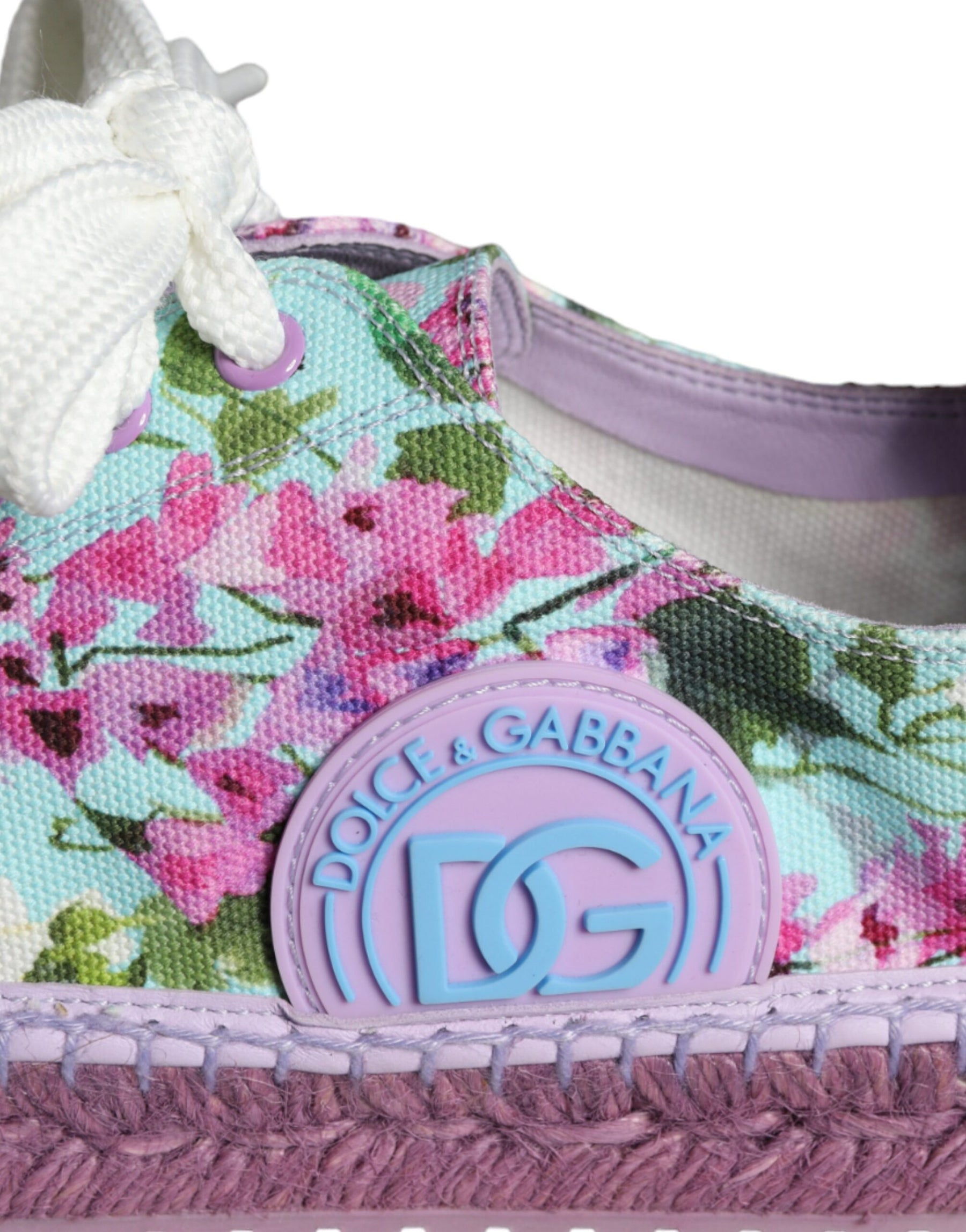Dolce & Gabbana Multicolor Canvas Floral Espadrilles Sneakers Shoes | Regal Royce