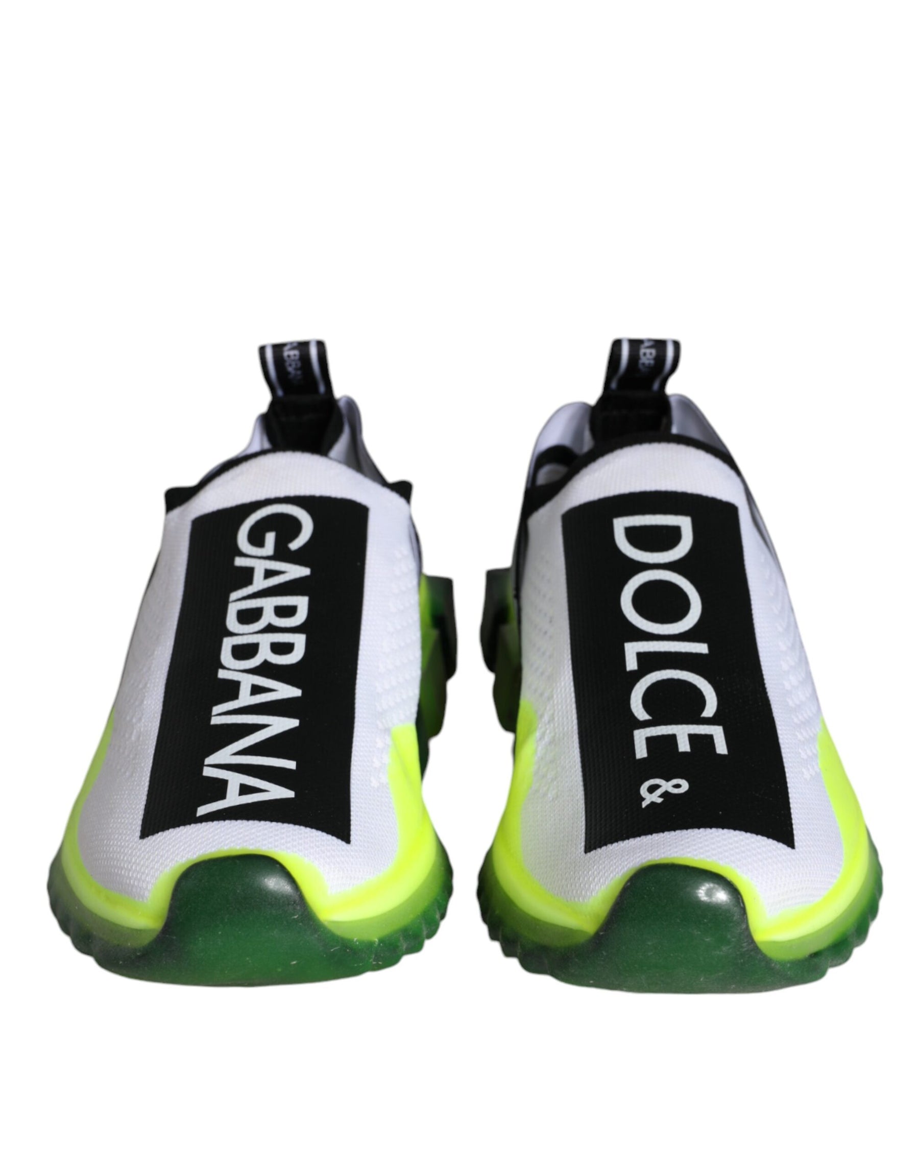 Dolce & Gabbana White Yellow Slip On Sorrento Sneakers Shoes | Regal Royce