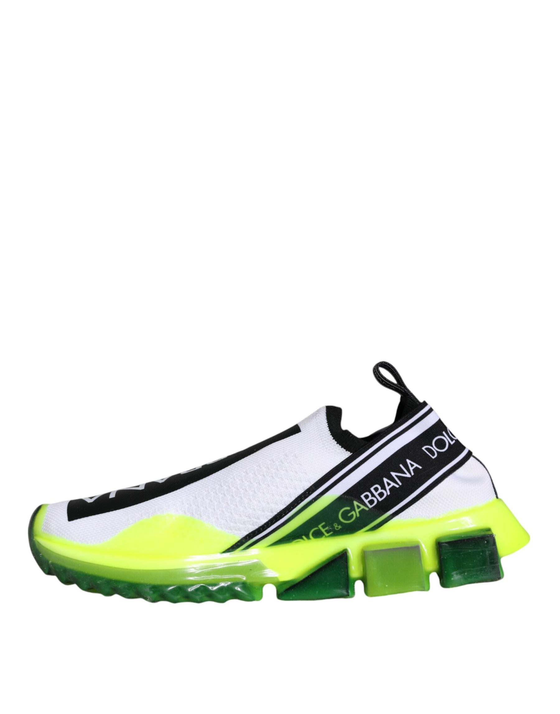 Dolce & Gabbana White Yellow Slip On Sorrento Sneakers Shoes | Regal Royce