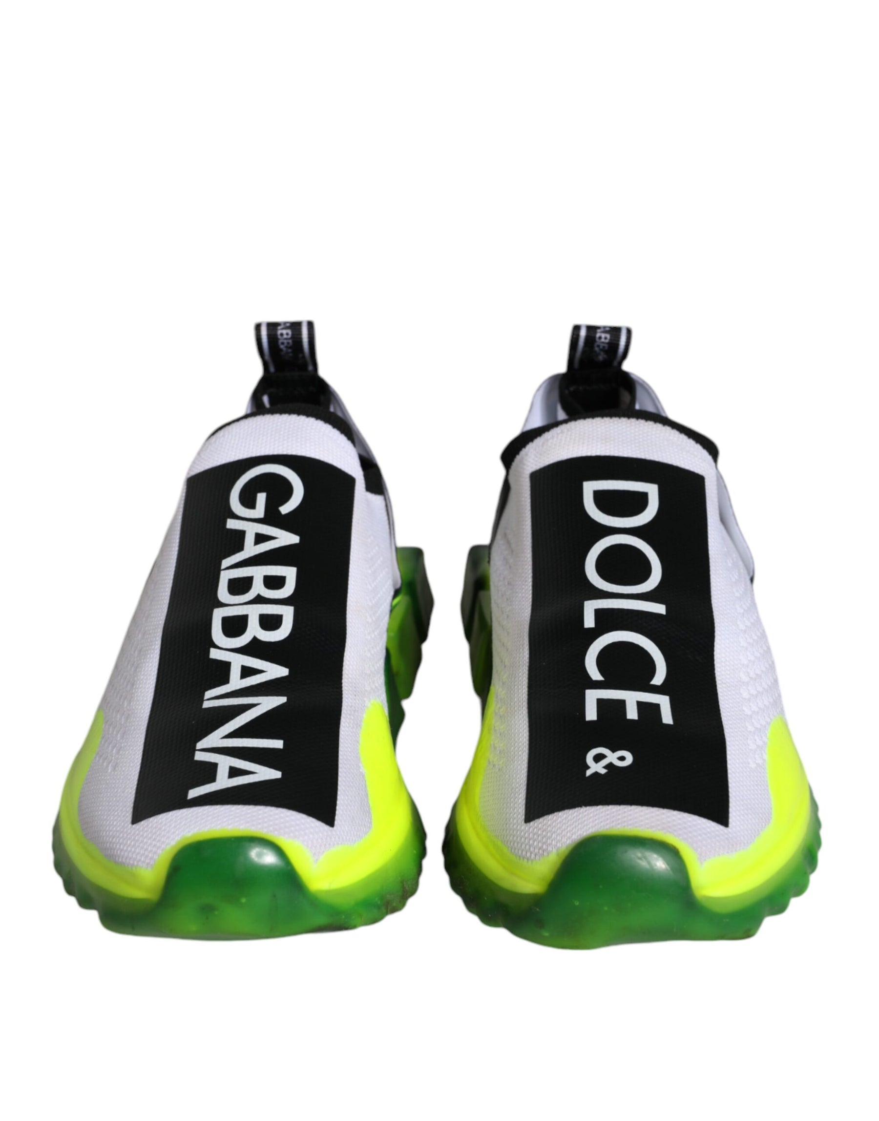 Dolce & Gabbana White Yellow Slip On Sorrento Sneakers Shoes | Regal Royce