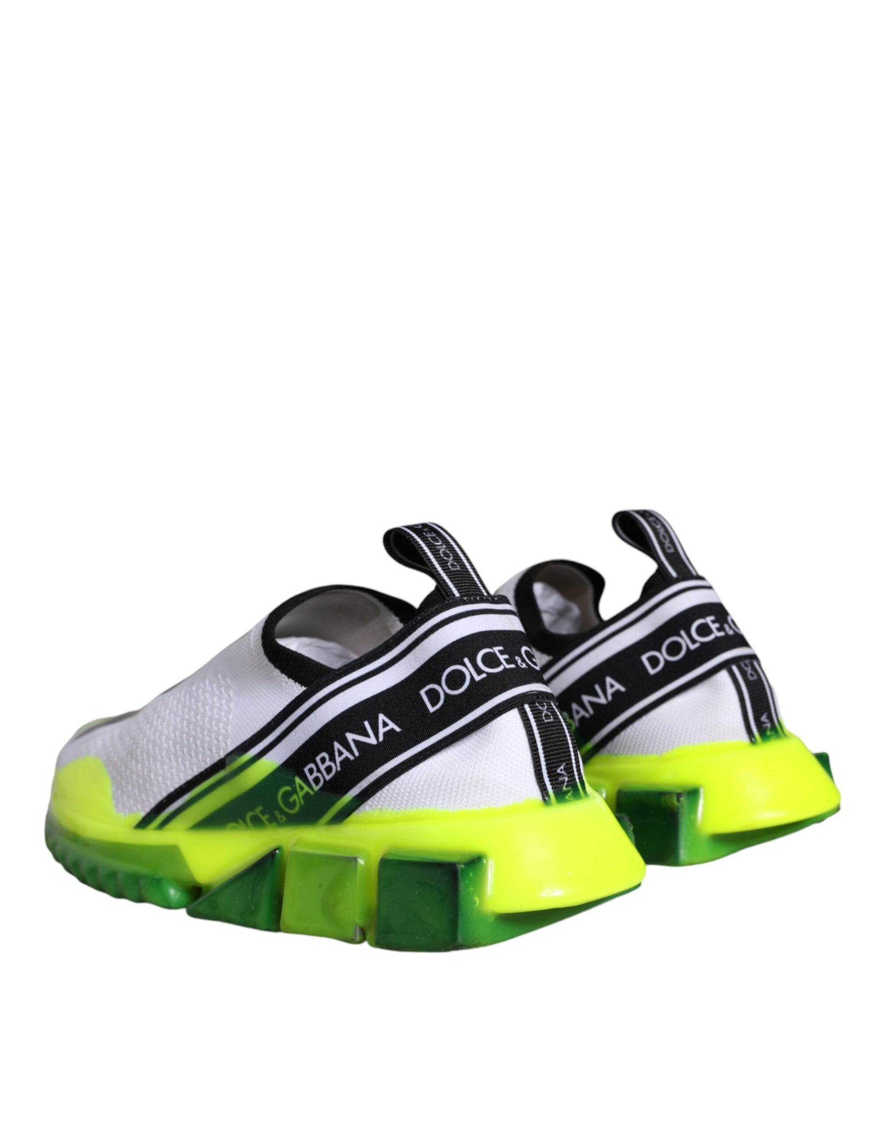 Dolce & Gabbana White Yellow Slip On Sorrento Sneakers Shoes | Regal Royce