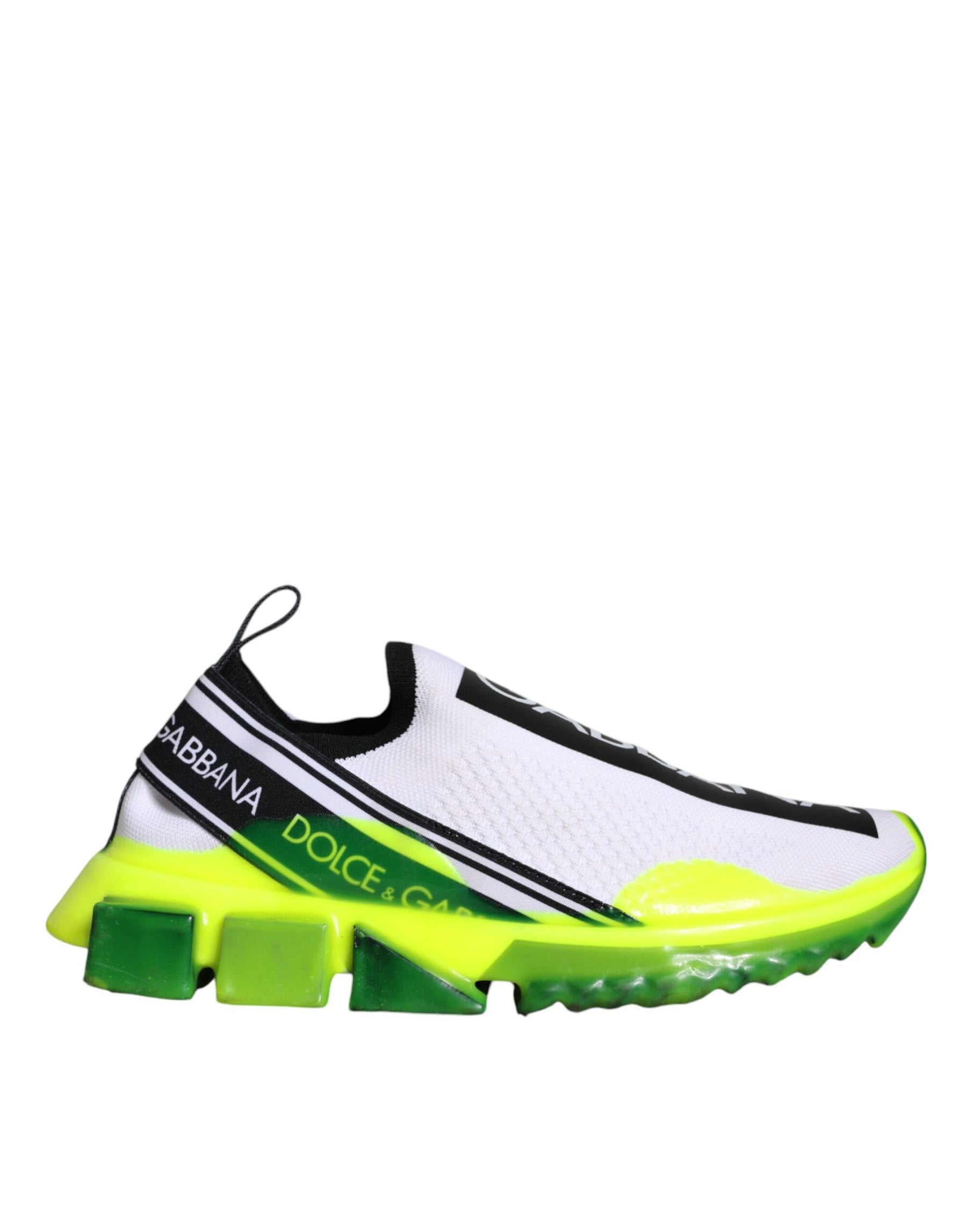 Dolce & Gabbana White Yellow Slip On Sorrento Sneakers Shoes | Regal Royce