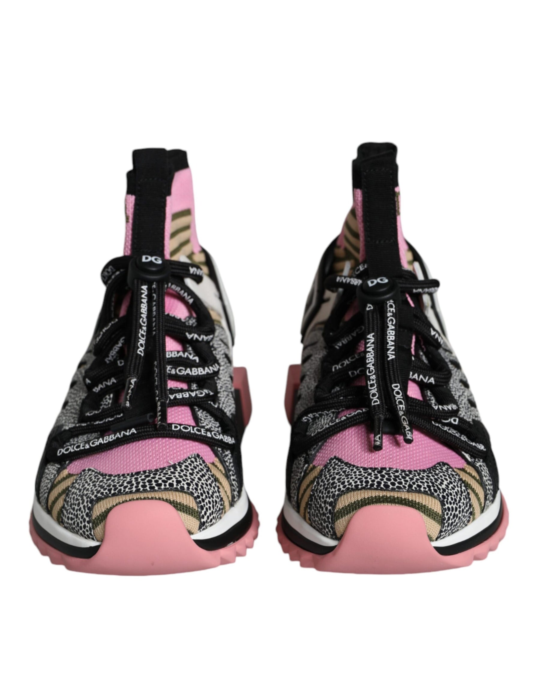 Dolce & Gabbana Multicolor Sorrento Socks Logo Sneakers Shoes | Regal Royce
