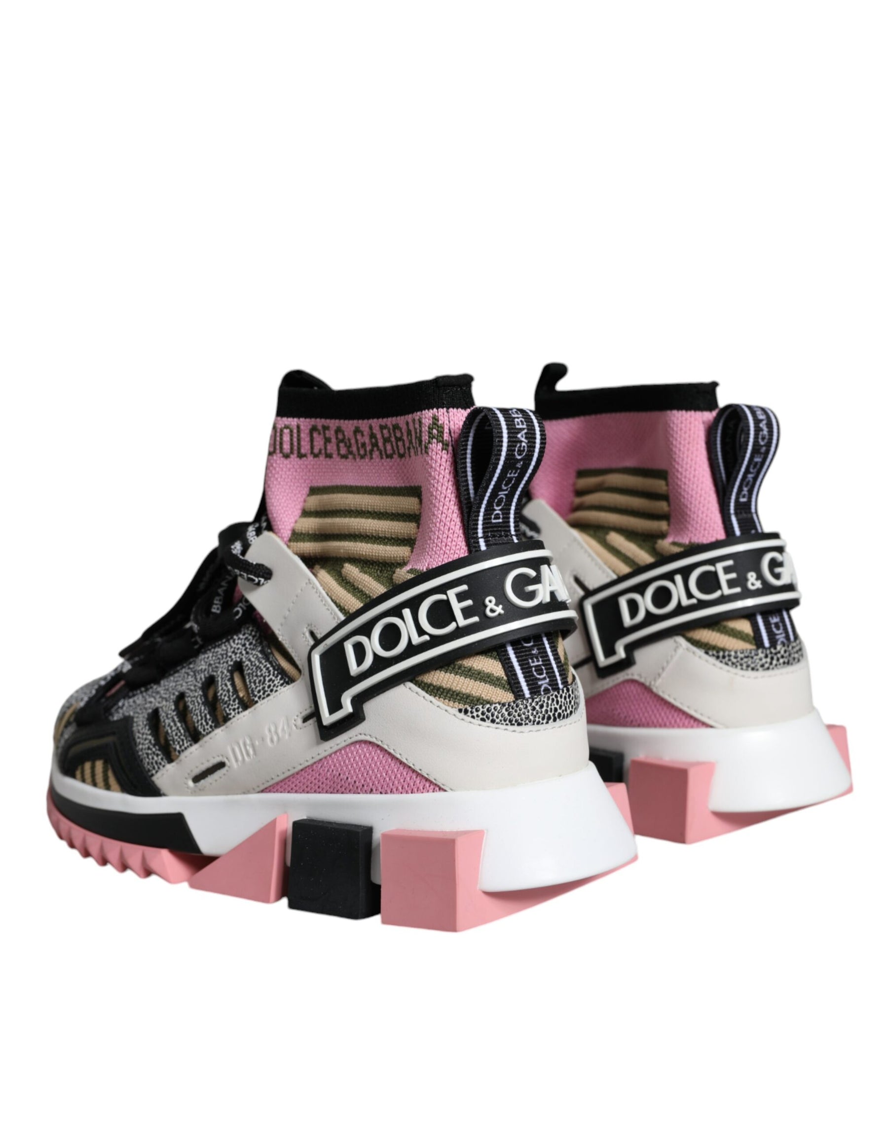 Dolce & Gabbana Multicolor Sorrento Socks Logo Sneakers Shoes | Regal Royce