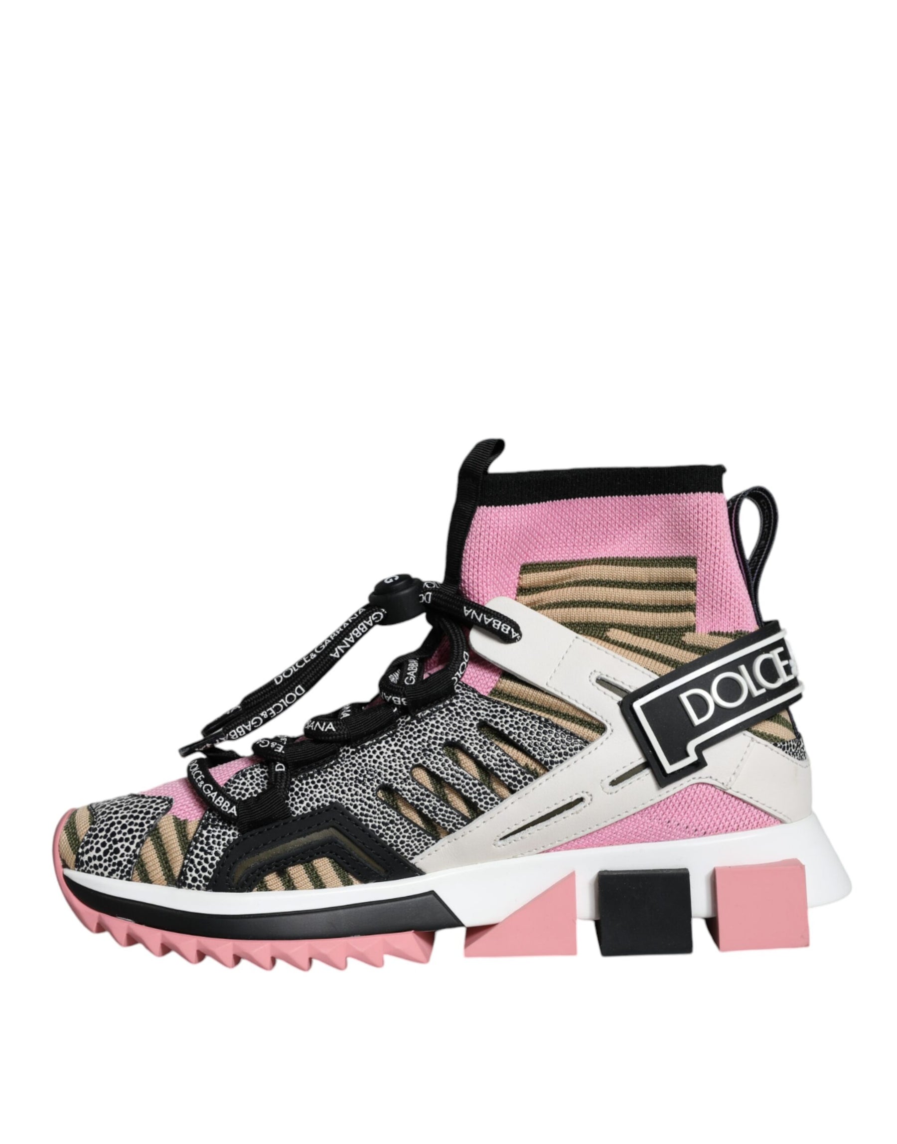 Dolce & Gabbana Multicolor Sorrento Socks Logo Sneakers Shoes | Regal Royce