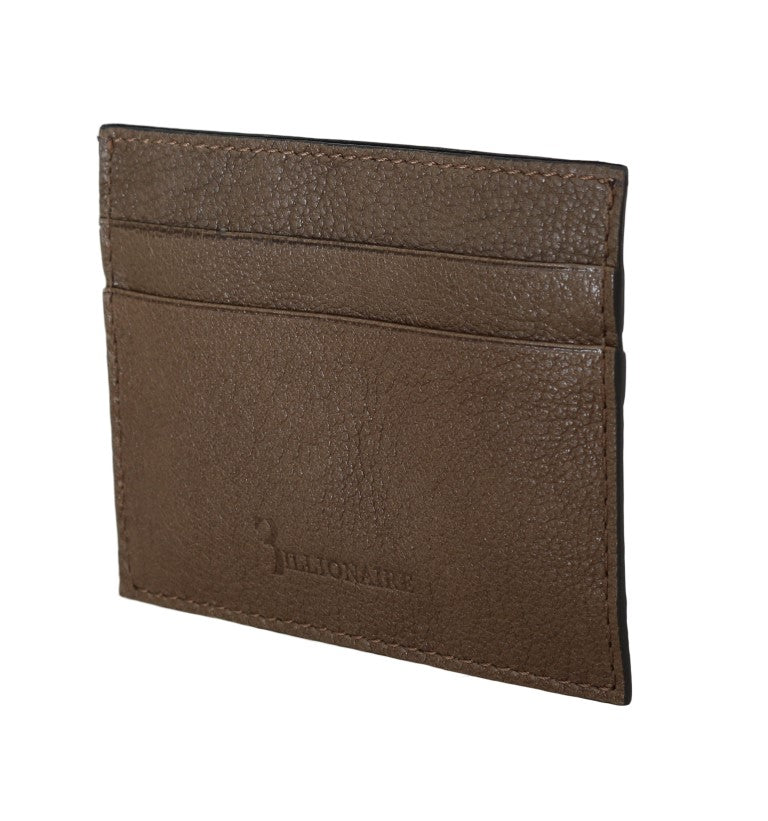 Billionaire Italian Couture Brown Leather Cardholder Wallet | Regal Royce