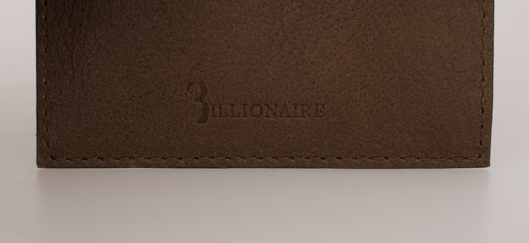 Billionaire Italian Couture Brown Leather Cardholder Wallet | Regal Royce
