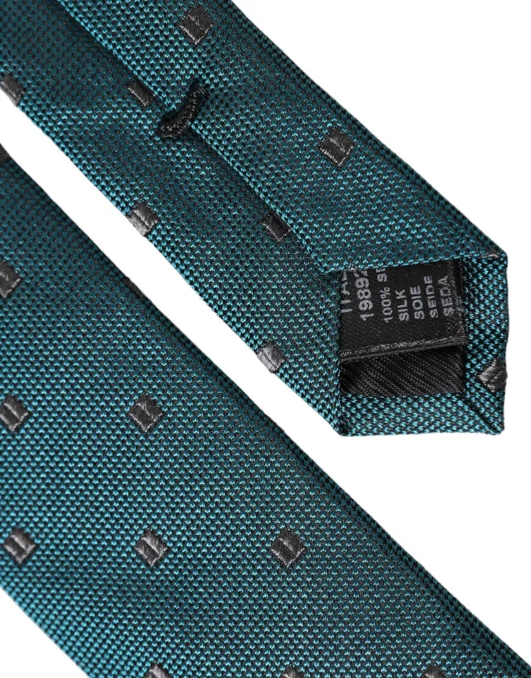 Dolce & Gabbana Green Patterned Silk Adjustable Men Tie | Regal Royce