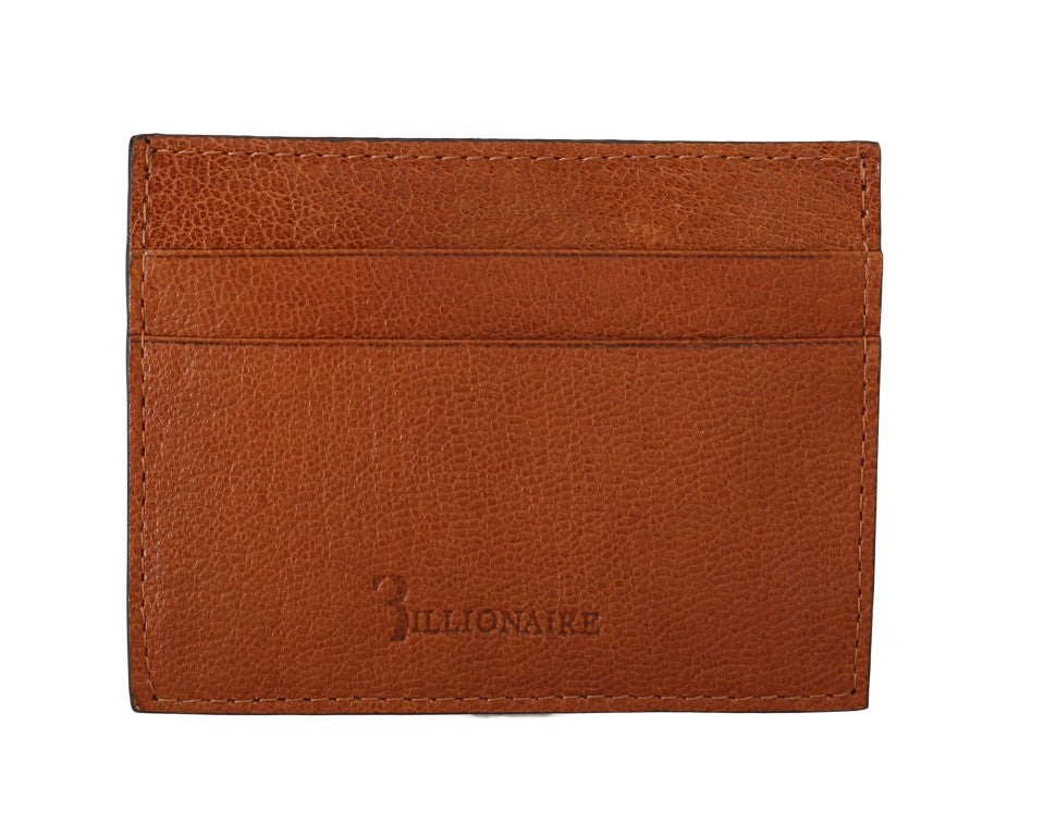 Billionaire Italian Couture Brown Leather Cardholder Wallet | Regal Royce
