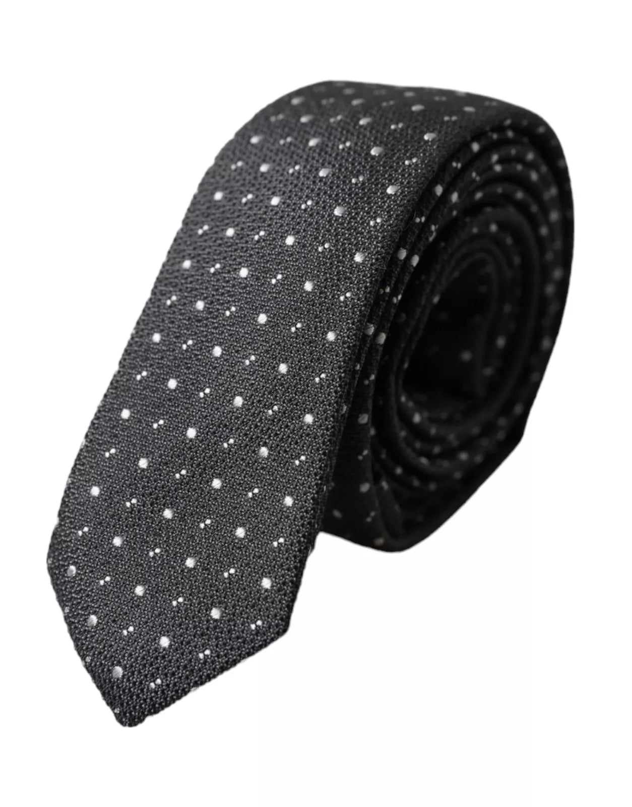 Dolce & Gabbana Black Polka Dot Silk Adjustable Men Tie | Regal Royce