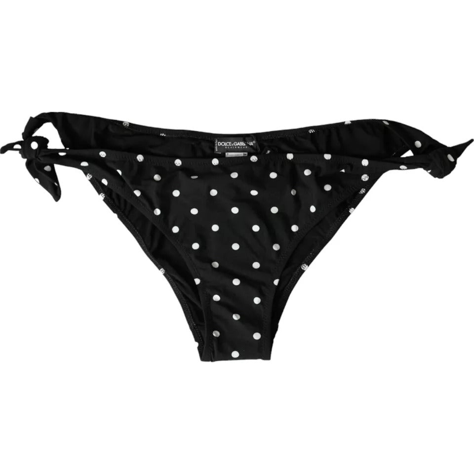 Dolce & Gabbana Black Polka Dot Swimwear Beachwear Bottom Bikini | Regal Royce