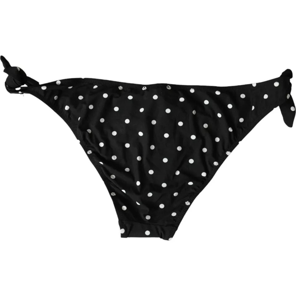 Dolce & Gabbana Black Polka Dot Swimwear Beachwear Bottom Bikini | Regal Royce