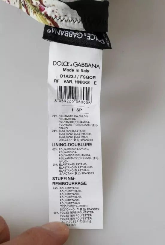 Dolce & Gabbana Black Lily Halter Swimwear Beachwear Bikini Top | Regal Royce