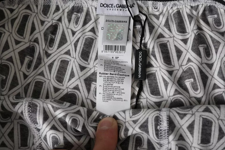 Dolce & Gabbana Black White DG Logo Cotton Stretch Cycling Underwear Men | Regal Royce