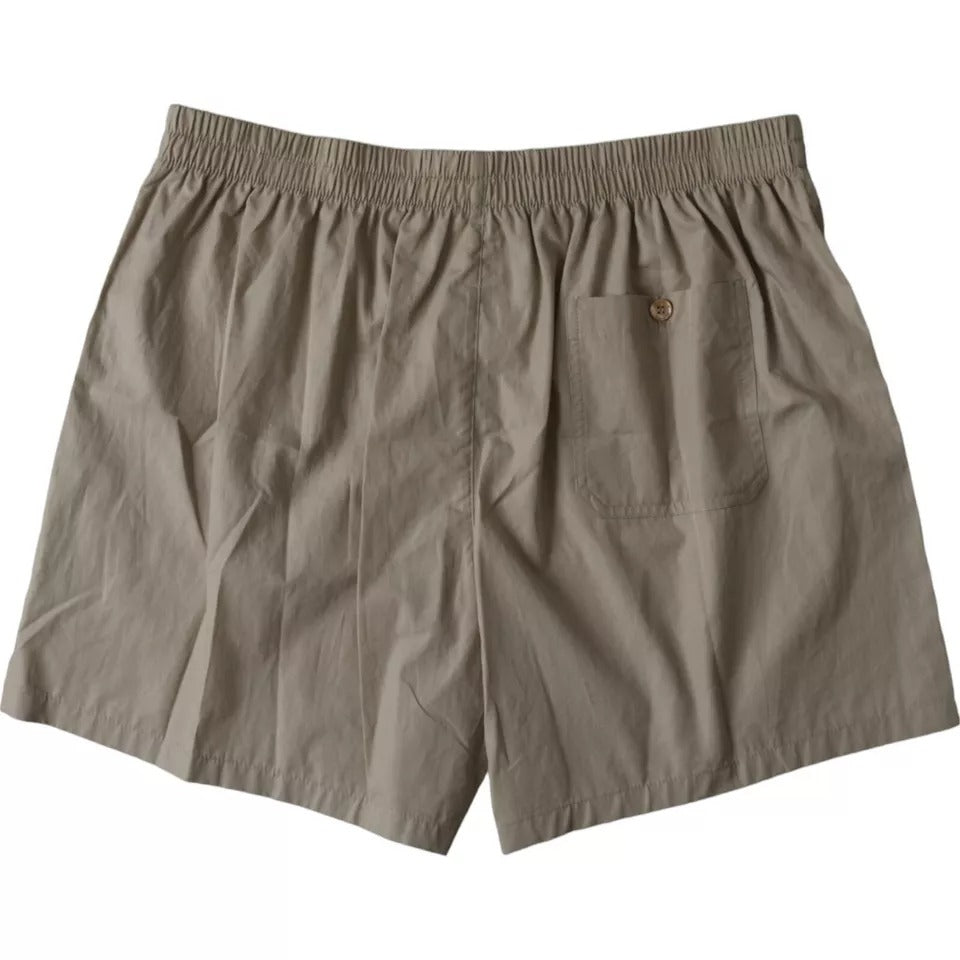 Dolce & Gabbana Brown Cotton Regular Boxer Shorts Underwear | Regal Royce