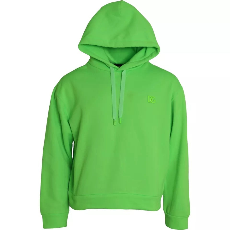 Dolce & Gabbana Green Logo Hooded Pullover Sweatshirt Sweater | Regal Royce