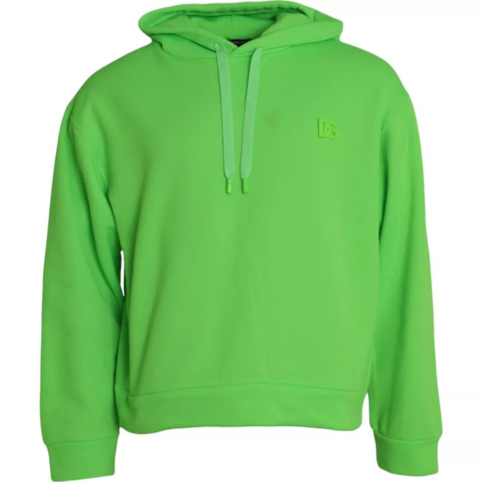 Dolce & Gabbana Green Logo Hooded Pullover Sweatshirt Sweater | Regal Royce