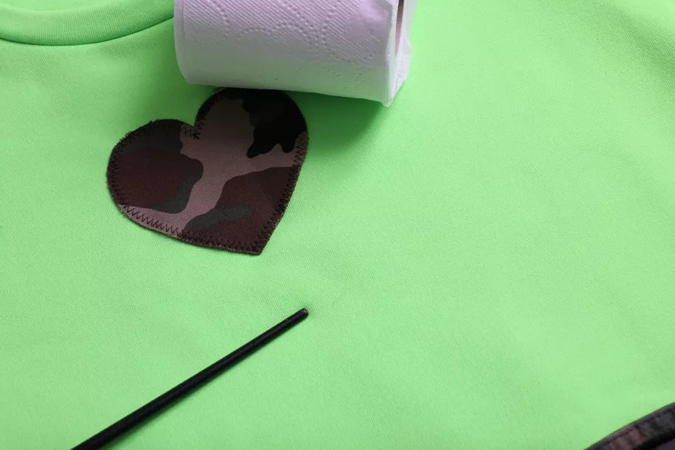 Dolce & Gabbana Green Patchwork Heart Crew Neck Pullover Sweater | Regal Royce