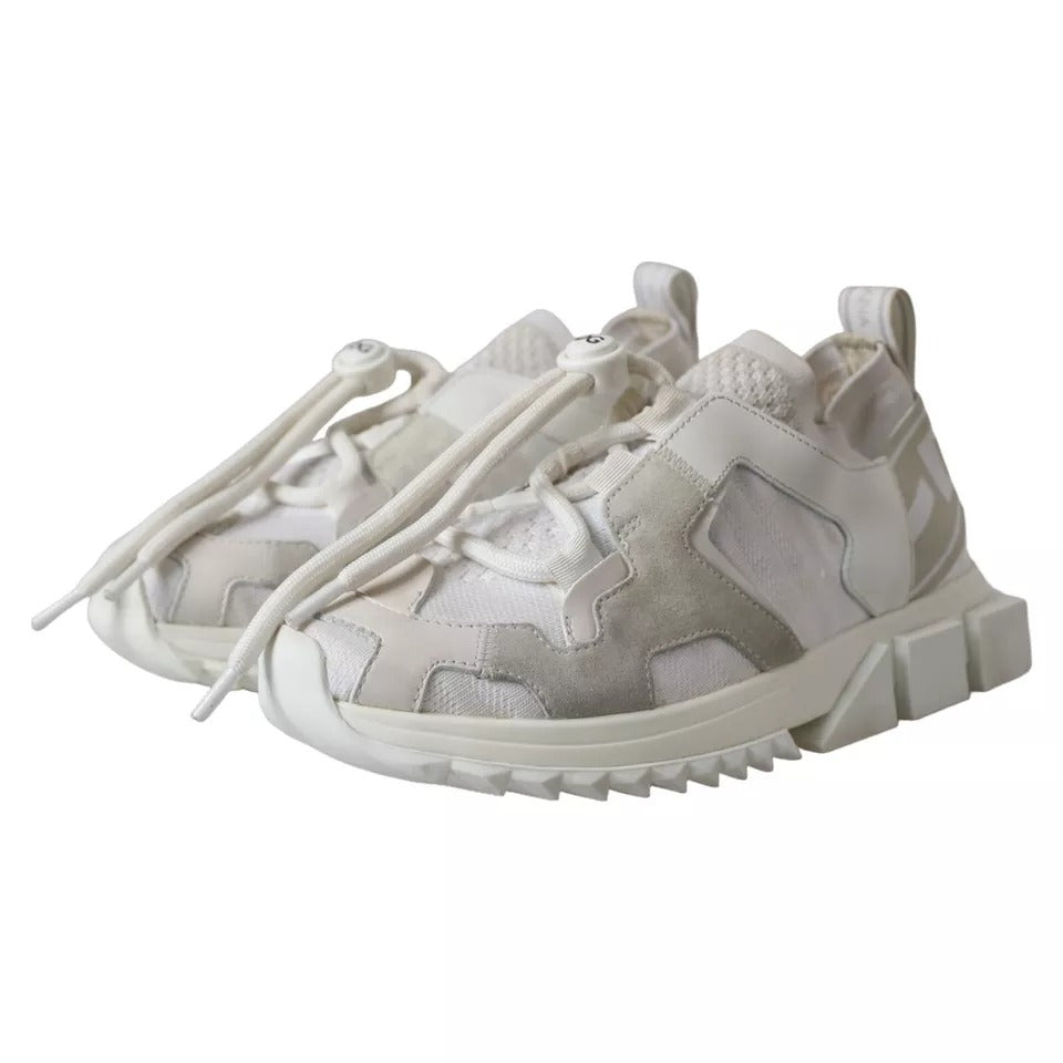 Dolce & Gabbana White Mesh Sorrento Trekking Sneakers Shoes | Regal Royce