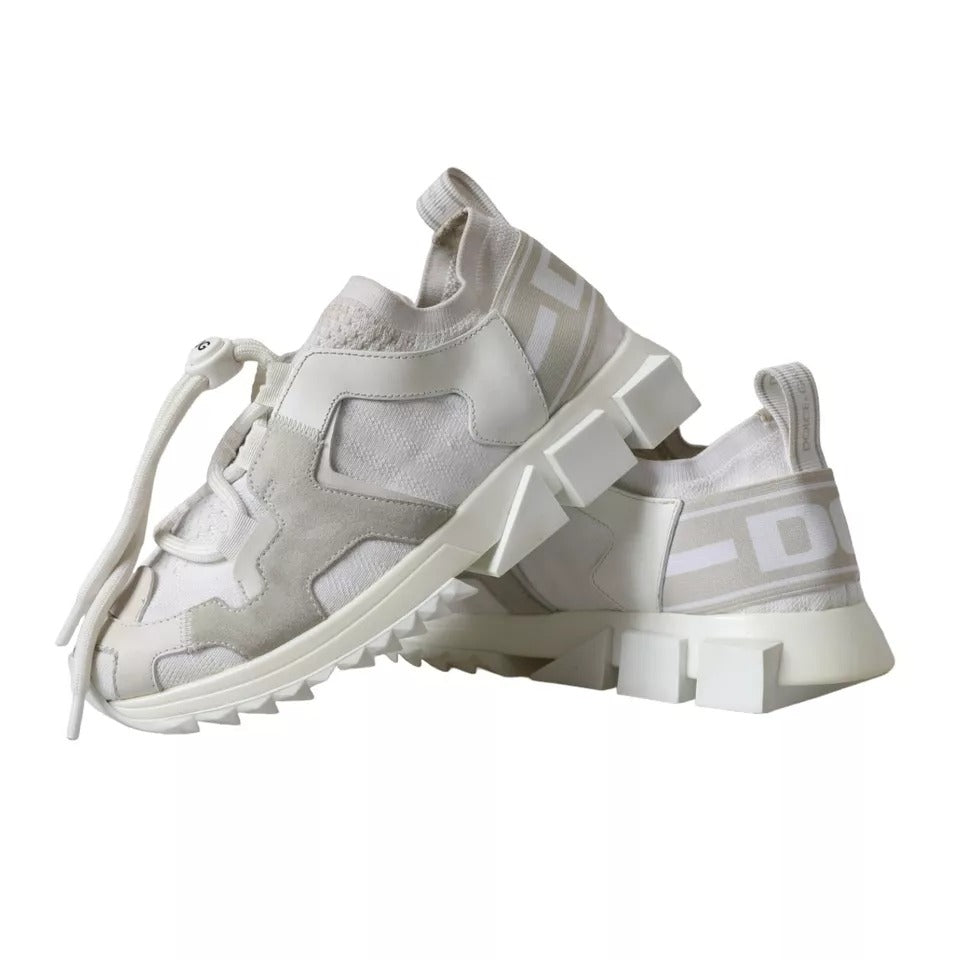 Dolce & Gabbana White Mesh Sorrento Trekking Sneakers Shoes | Regal Royce