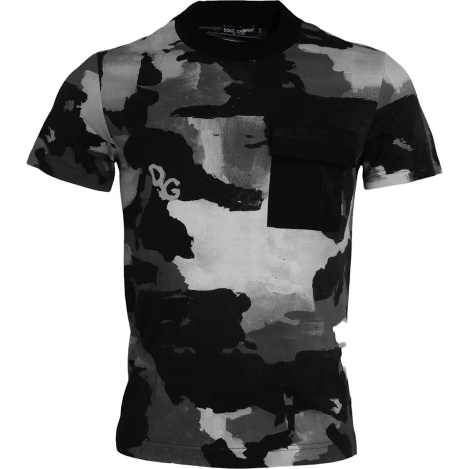 Dolce & Gabbana Multicolor Camouflage Cotton Crewneck T-shirt | Regal Royce